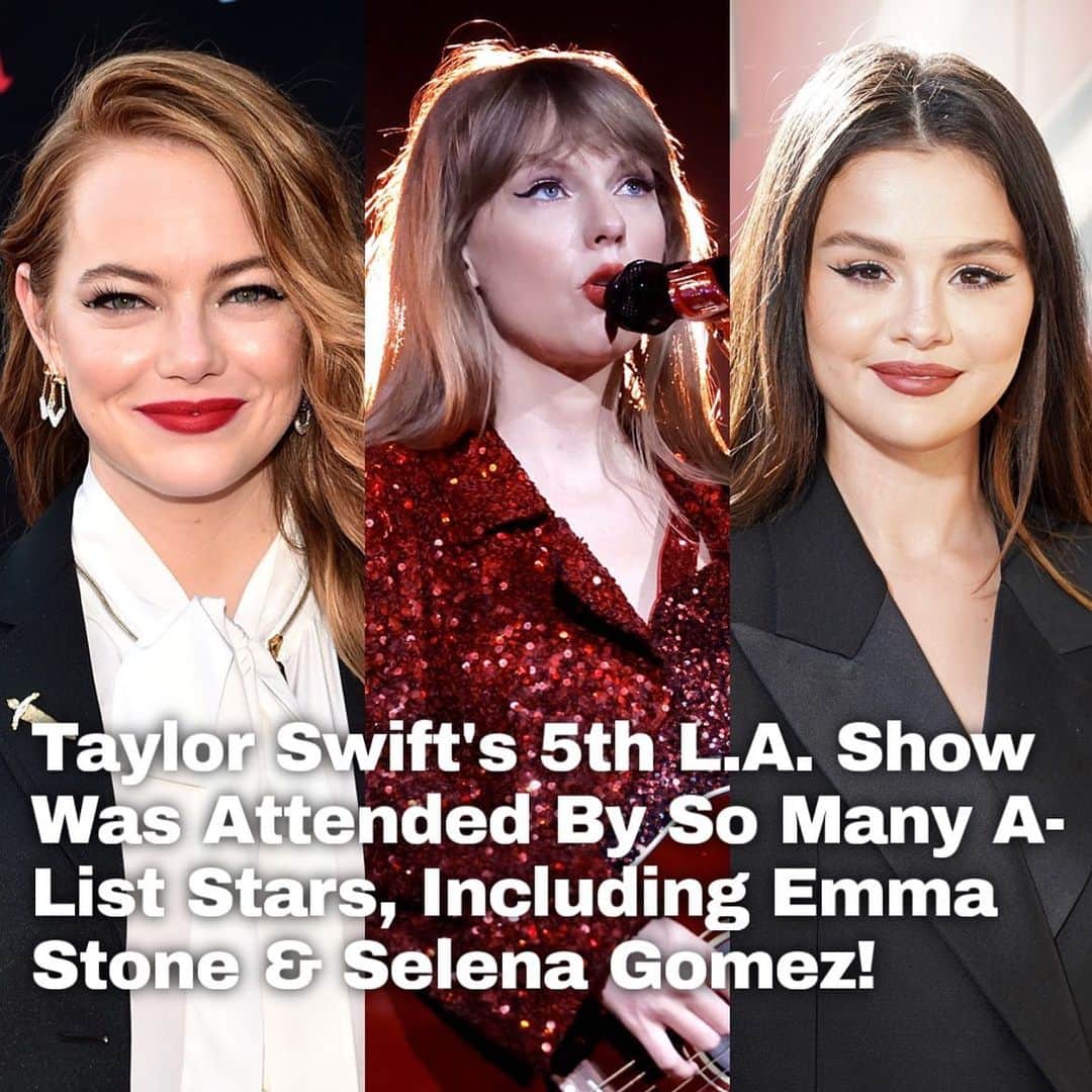 Just Jaredさんのインスタグラム写真 - (Just JaredInstagram)「Taylor Swift had so many A-List stars, including Emma Stone and Selena Gomez, at her Eras Tour show in Los Angeles on Tuesday night. We have a full list of the Night 5 attendees at the LINK IN BIO. Plus, see where all of their seats were located! #TaylorSwift #ErasTour #SelenaGomez #EmmaStone Photos: Getty」8月10日 5時58分 - justjared