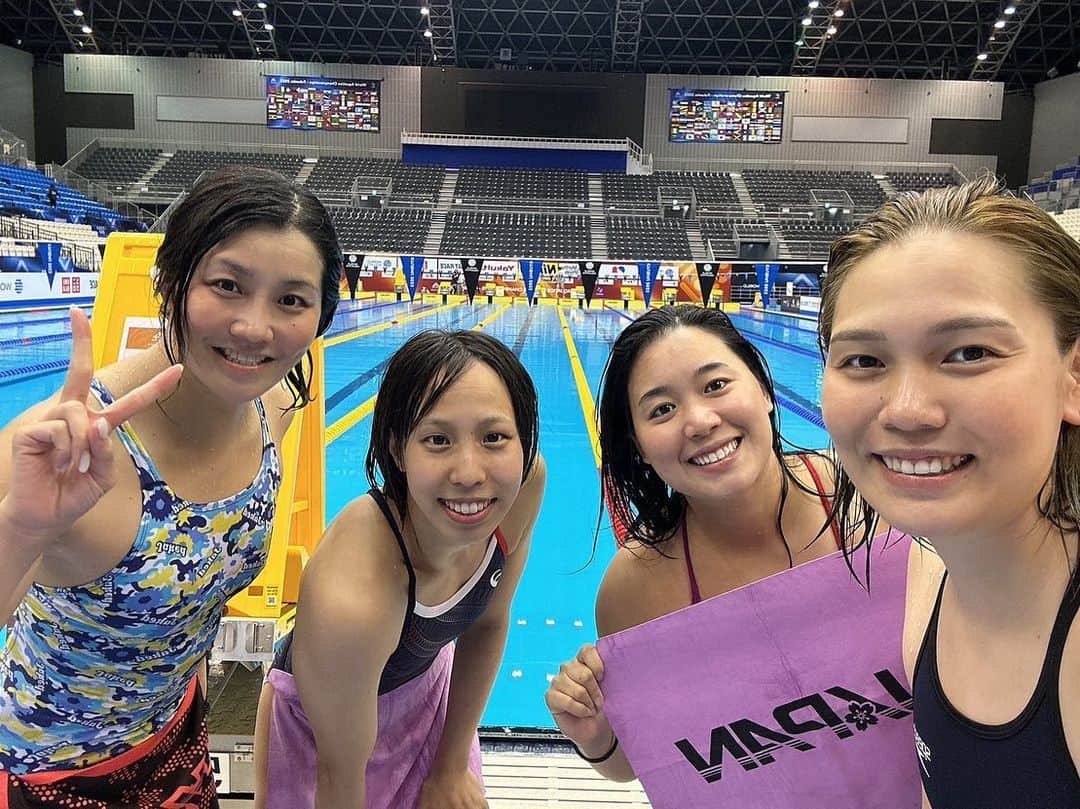 高橋美帆さんのインスタグラム写真 - (高橋美帆Instagram)「世界マスターズ  4×50 メドレーリレー 120-150 優勝&世界新記録🥇  いろんなところで泳がせてもらったこの数ヶ月🏊‍♀️🙇‍♀️  自分のために泳ごうとは思わないけれど、リレーメンバーのためとか皆様とお話ししながらとかだったら泳げます😂  福岡ぜんぶ楽しかったです☺️🍲🐟🍑🍻⛩️ 2011インカレぶりの弥生さんとのリレーってのもエモすぎました🥺✨ お誘いいただきありがとうございました💙  #世界マスターズ  #世界マスターズ水泳  #worldrecord」8月10日 10時49分 - miho_takahashi_39