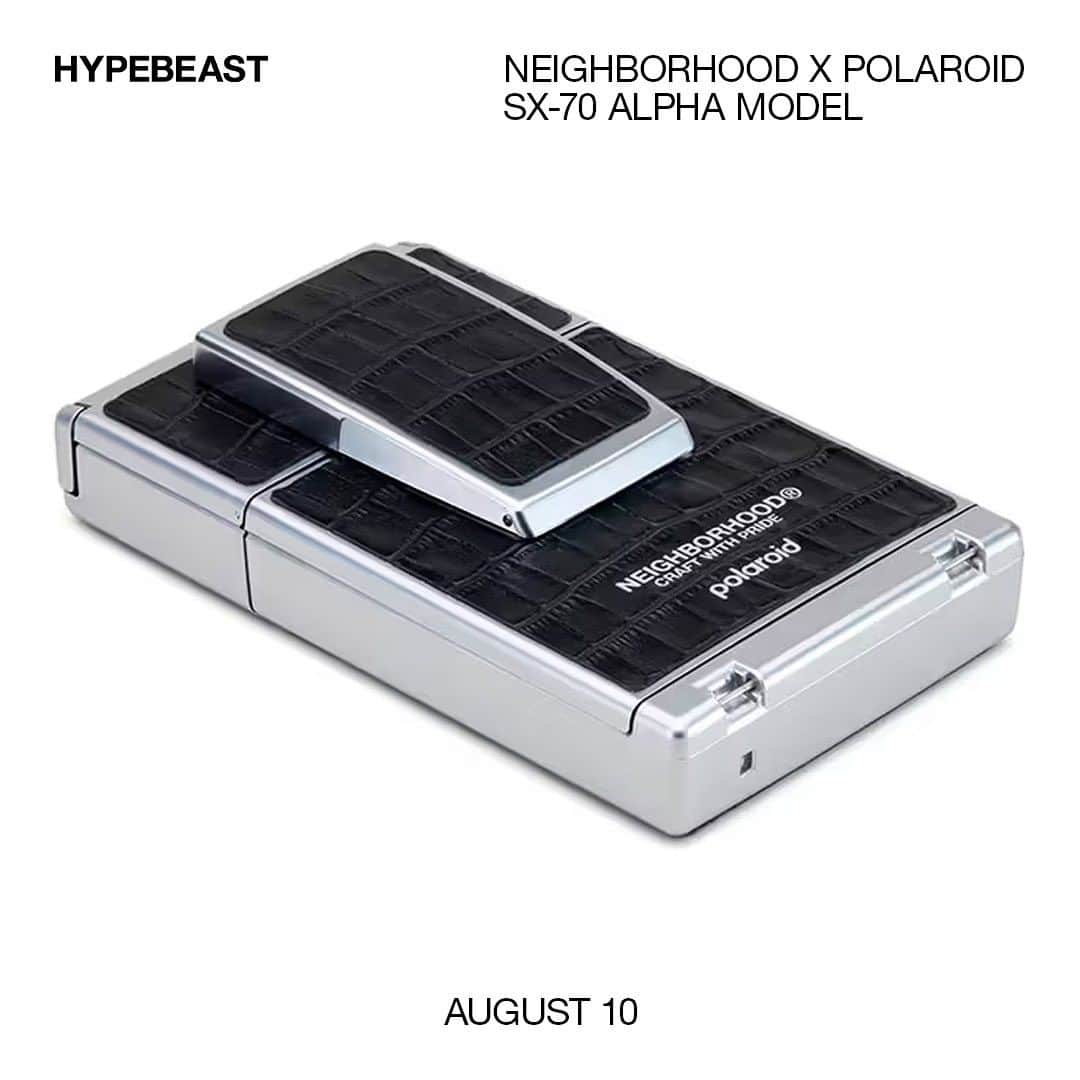 HYPEBEASTさんのインスタグラム写真 - (HYPEBEASTInstagram)「@polaroid has tapped @neighborhood_official for a collaborative project. Taking on the SX-70 Alpha model, NEIGHBORHOOD has put its own touches on the archival camera as the exterior has been redone with crocodile leather. At the rear, traditional Polaroid branding can be found alongside NEIGHBORHOOD’s “CRAFT WITH PRIDE” logo while maintaining the classic folding mechanism.⁠ ⁠ For those interested, the camera is set to release exclusively via NEIGHBORHOOD’s online store with limited quantities being raffled off starting August 10.⁠ Photo: NEIGHBORHOOD」8月10日 20時46分 - hypebeast