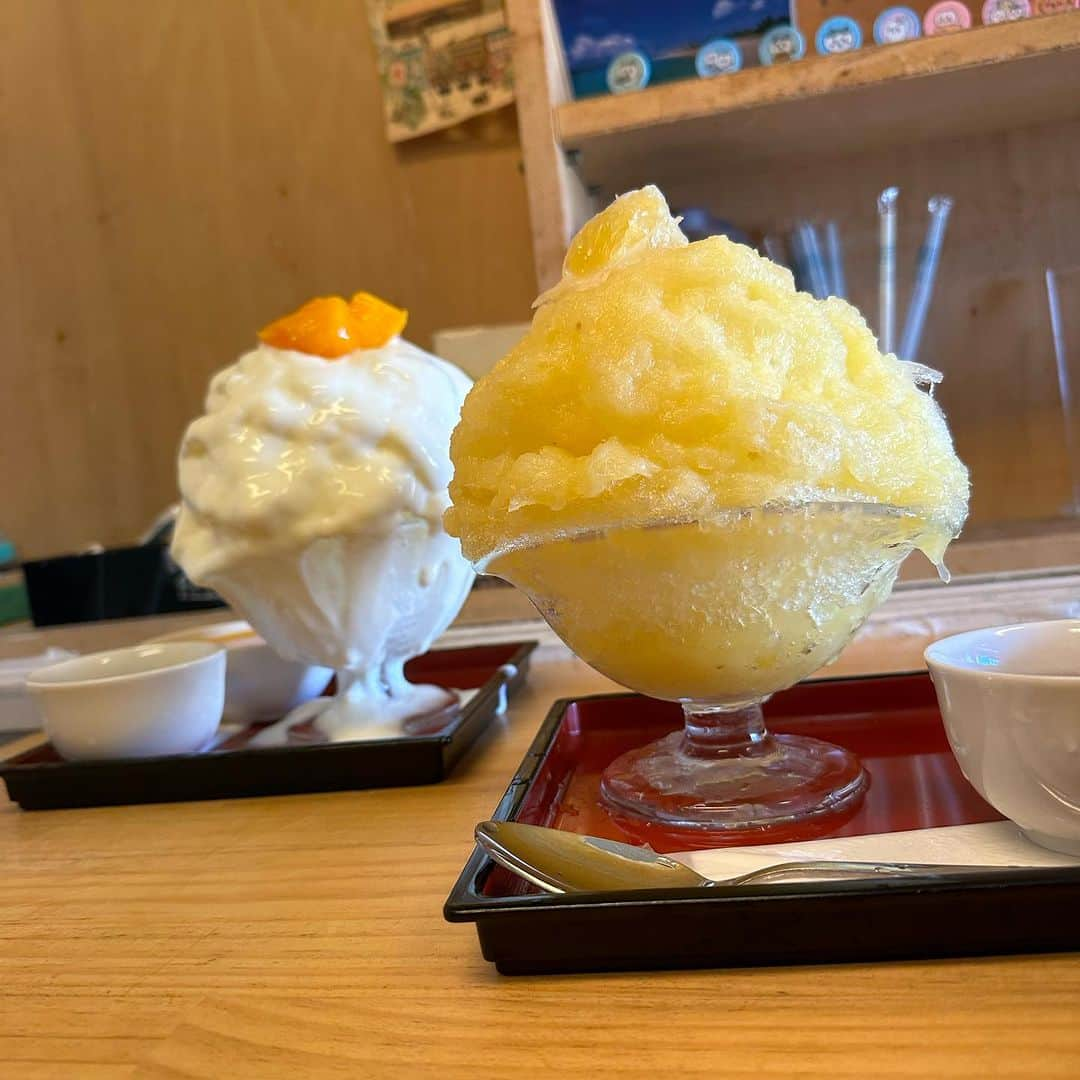 原つむぎのインスタグラム：「こないだお友達と食べたかき氷🍧」