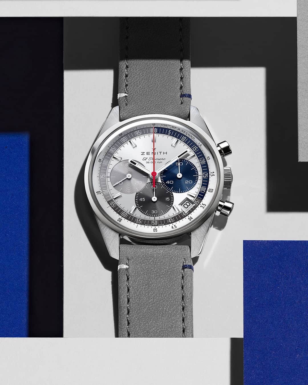 ゼニスのインスタグラム：「#ChronomasterOriginal: Celebrating the tricolour scheme that is synonymous with the El Primero in the Chronomaster Original Boutique.」