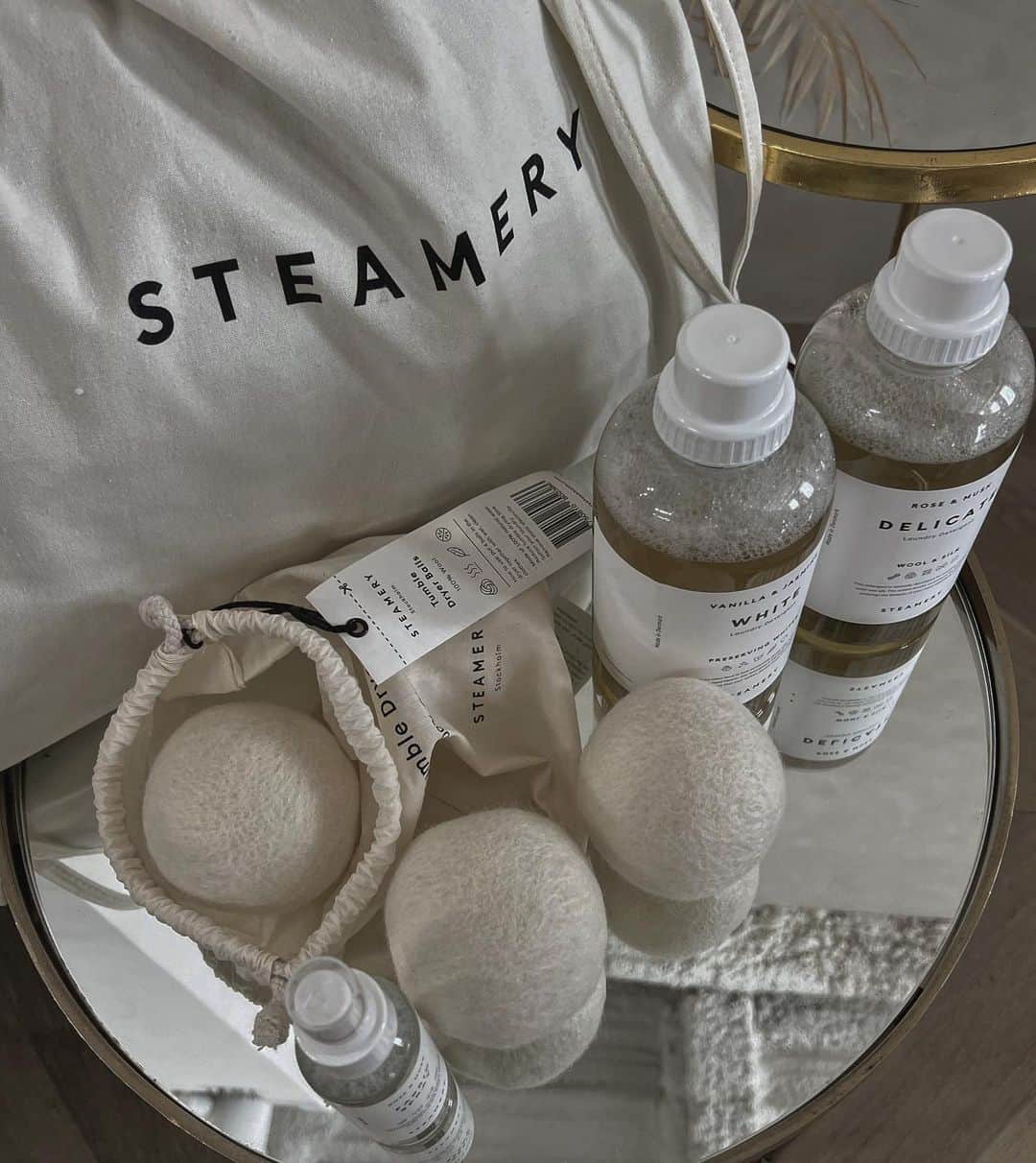 青野未来 / MikuAonoのインスタグラム：「. . 🧺🫧  @steameryofficial  @modernity_jp  お洒落な洗剤達🫧🫧 洗剤を使い分けることで洋服を長持ちさせてくれて衣類のケアもしてくれるアイテム🐏 プレゼントにもめちゃオススメ🤍🤍  スチーマーもめちゃお洒落で 今の壊れたら次は絶対スチーマリーのが欲しい🫢🤍 . . #STEAMERY#スチーマリー#MODERNITY#LandryDetergent#TumbleDryerBall#FabricSpray#pr」