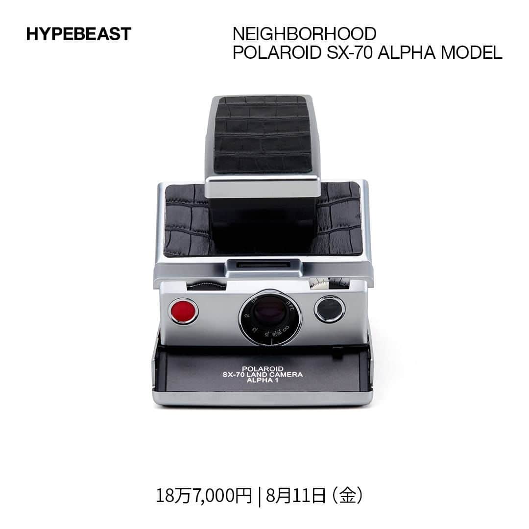 HYPEBEAST Japanさんのインスタグラム写真 - (HYPEBEAST JapanInstagram)「#hypeAF : @neighborhood_official が、ポラロイドカメラの生みの親であるインスタントカメラメーカー @polaroid との初のコラボレーションを発表。  本コラボレーションでは、1970年代に製造された Polaroid 社の象徴的な折りたたみ式一眼レフカメラ SX-70 を別注。1点1点丁寧にレストアしたものを、NEIGHBORHOOD らしいアレンジを加えてカスタムした。レザー部分はクロコ型押しレザーへと張替えし、クールで武骨な雰囲気へとアップデート。さらに、両ブランドロゴを箔押しし、スペシャル仕様のプロダクトに仕上げている。  続きは @hypebeastjp のプロフィール🔗から Photo : NEIGHBORHOOD」8月10日 15時06分 - hypebeastjp