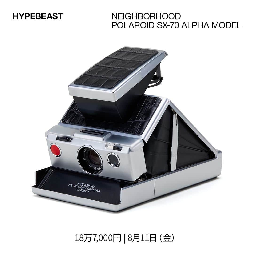 HYPEBEAST Japanさんのインスタグラム写真 - (HYPEBEAST JapanInstagram)「#hypeAF : @neighborhood_official が、ポラロイドカメラの生みの親であるインスタントカメラメーカー @polaroid との初のコラボレーションを発表。  本コラボレーションでは、1970年代に製造された Polaroid 社の象徴的な折りたたみ式一眼レフカメラ SX-70 を別注。1点1点丁寧にレストアしたものを、NEIGHBORHOOD らしいアレンジを加えてカスタムした。レザー部分はクロコ型押しレザーへと張替えし、クールで武骨な雰囲気へとアップデート。さらに、両ブランドロゴを箔押しし、スペシャル仕様のプロダクトに仕上げている。  続きは @hypebeastjp のプロフィール🔗から Photo : NEIGHBORHOOD」8月10日 15時06分 - hypebeastjp