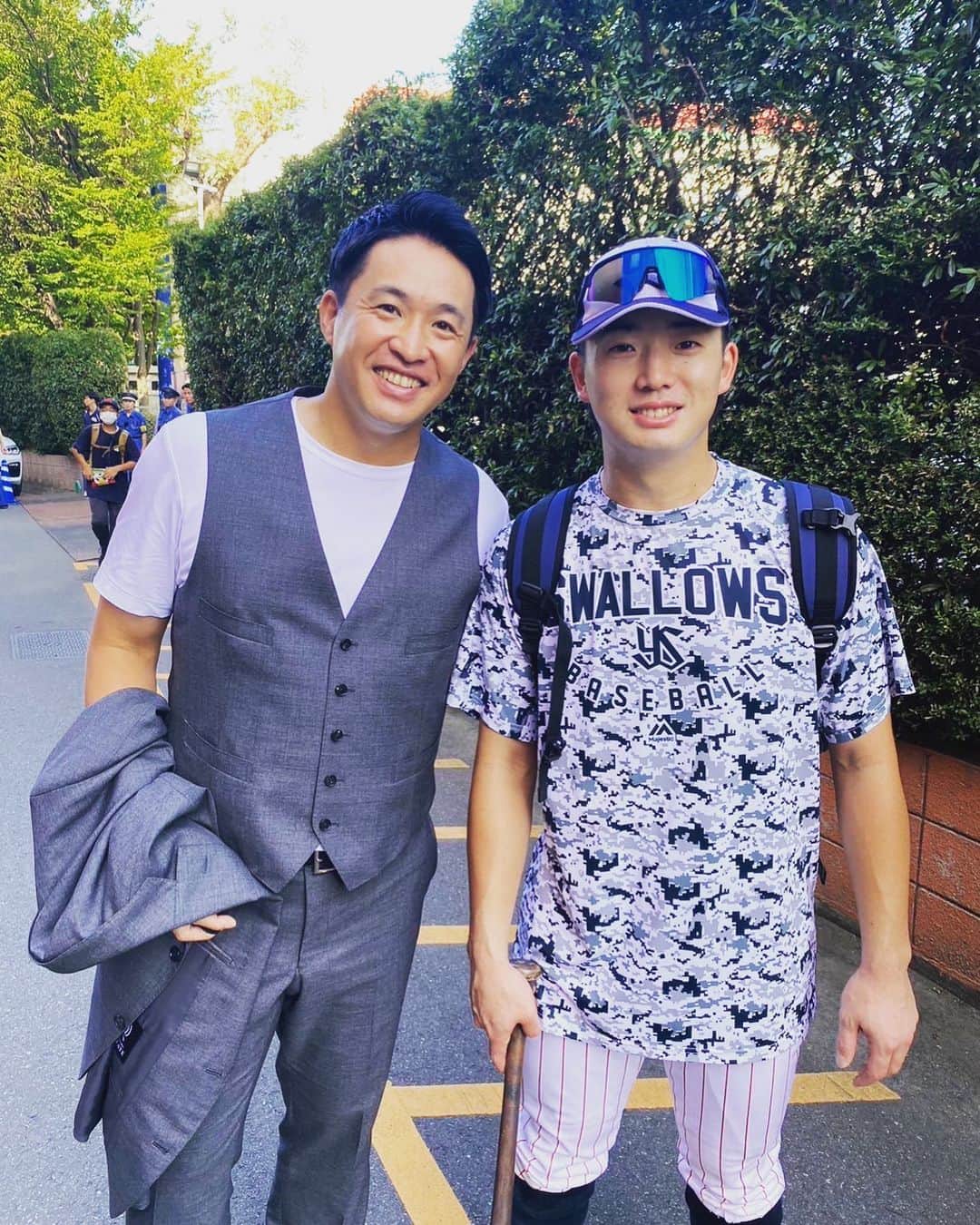 五十嵐亮太のインスタグラム：「長岡😍  #swallows #長岡秀樹」