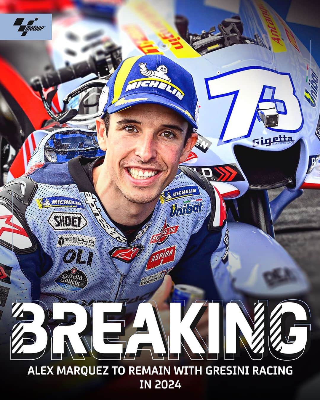 MotoGPさんのインスタグラム写真 - (MotoGPInstagram)「🚨 He’s staying! @gresiniracing confirm @alexmarquez73 for 2024 and extend their partnership with Ducati until 2025 🤝 Head to our stories to read the full update! 📲   #MotoGP #Motorsport #Motorcycle #Racing #AlexMarquez #AM73」8月10日 16時28分 - motogp