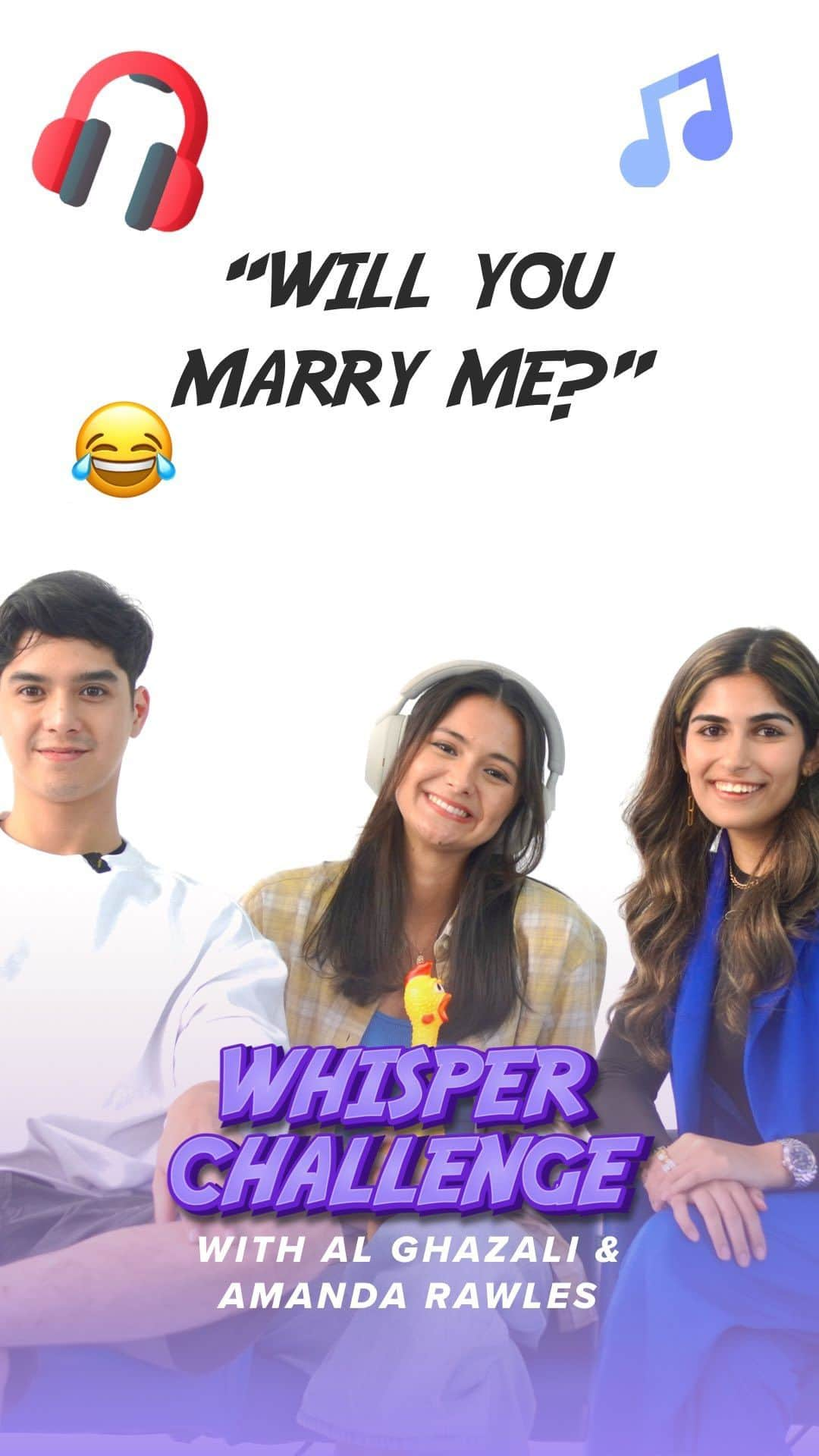 Al Ghazali Köhlerのインスタグラム：「The very long awaited Whisper Challenge with @alghazali7 & @amandarawles 💙💛 but this time they are against each other! Watch me have too much fun getting them to guess some random words & phrases, while wearing noise canceling headphones!  Siapa udah ga sabar nonton Virgin Mom Season 2, 2 eps pertama di @vidiodotcom BESOK!!? Comment your thoughts below yuk!! 👇🏼👇🏼 SEE YOU GUYS AT MIDNIGHT 🥳🥳🥳」