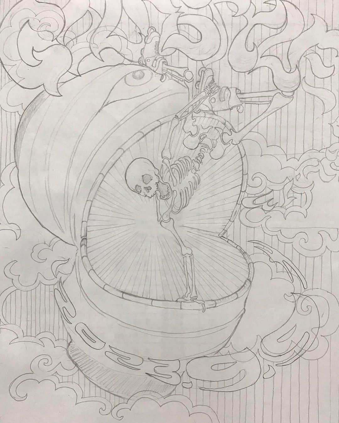 伊藤千秋のインスタグラム：「翻訳フィルターでどうぞ😎✨✨✨  9/9(土曜)開催 GOLD STYLEのグラフィックを担当してくれました。 TANG MENG氏大好きです！ 彼は素晴らしいデザイナーです！ 昨年もオファーをお願いしましたが、彼は多忙な事もあり1年越しでお願いする事ができたのです！ BMXライダーでもあるTANG MENG氏、GOLDSTYLEの為に会心のデザインを作って頂きました！ 打ち合わせで起きたコンセプトは日本のお祭りをコンセプトにしたのです。大好きなトリックはハンドプラントです。ガイコツはオールドスクールでいつまでもファッションのアイコンだと思います。　　　　　　　　　　　　　　　　　　　完成したデザインは写真の通りです！　　　　 和洋折衷なイメージ、　　　　　　　　　　　おばけ提灯がプールになっています。　　　　 スケルトンライダーがハンドプラントをする。　　 ファンキーな作品が完成したのです。　　　　 GOLDSTYLEのフォントは炎をイメージした情熱的なフォント。　　　　　　　　　　　　　　完璧です！　　　　　　　　　　　　　　　　　　　　今回のプロジェクトに協力頂いたTANG MENG氏に感謝です！　　　　  He was in charge of GOLD STYLE graphics. I love Mr. TANG MENG! he is a great designer! He asked me for an offer last year, but he was so busy that I was able to make the offer after a year! Mr. TANG MENG, who is also a BMX rider, made a design for GOLDSTYLE! The concept that came up in the meeting was based on the concept of Japanese festivals. My favorite trick is the hand plant. Skeletons are old school and will always be fashion icons. The finished design is as shown in the picture!　　　　 The image is a mixture of Japanese and Western styles, and the haunted lanterns are in the pool.　　　　 Skeleton riders do handplants.　　 A funky piece was completed.　　　　 The GOLDSTYLE font is a passionate font with the image of flames.  it is perfect! Thank you to Mr. TANG MENG for his cooperation in this project!」