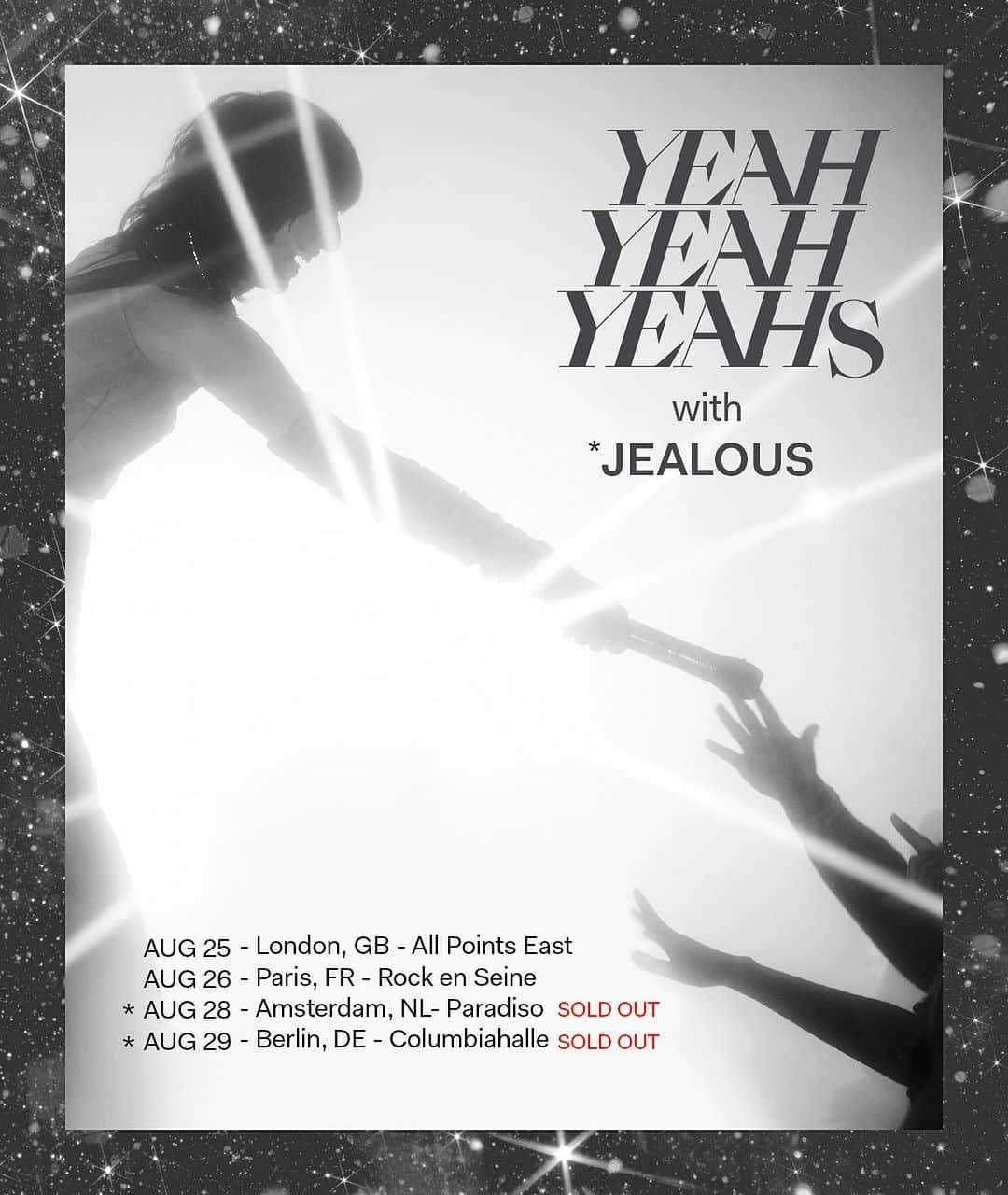 ヤー・ヤー・ヤーズのインスタグラム：「UK/EURO you’re up next! Psyched and chuffed to get back to some of our favorite cities to play in, some we haven’t been back to in 10 long long years. Support from @we.are.jealous in Berlin + AMS. See you soon! Xo yyys」