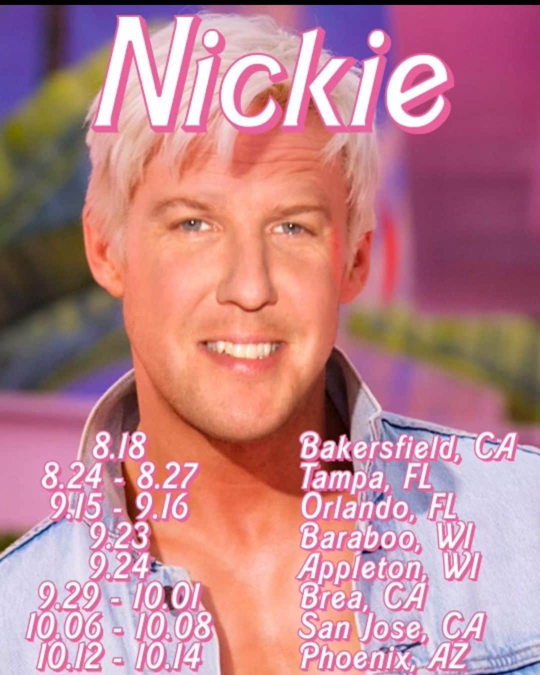 ニック・スウォードソンのインスタグラム：「Tour dates! More being added.  nickswardson.net Swardsonshirts.com @wacojohnny graphic」