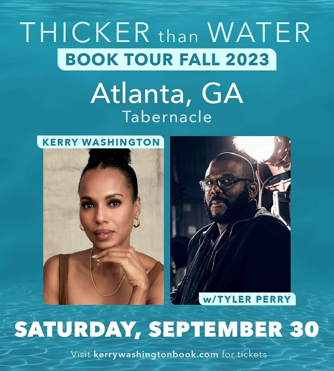 タイラー・ペリーさんのインスタグラム写真 - (タイラー・ペリーInstagram)「Join @kerrywashington and I this fall as we celebrate the release of her memoir THICKER THAN WATER. We’ll talk lessons learned from healing childhood wounds, how she embraces adversity, and the wisdom gained from her storied career.  #ThickerThanWaterTour」8月11日 3時34分 - tylerperry