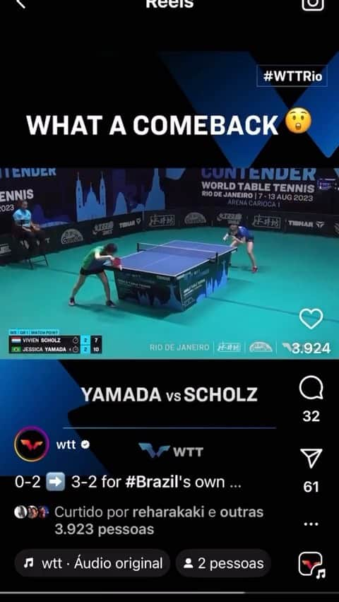 ジェシカ・ヤマダのインスタグラム：「A mãe ta ON!!!🔥🏓😜 Pontinhos do WTT Contender RJ 🇧🇷  @jjyamadatabletennis  @toff.oficial  @thiagopersonalsp  @matchpointtabletennis  @itaimkeikojjyamada  @tm.concordia @cazuomatsumoto  @exercicionagravidez  @wtt  @cbtenisdemesa   #amaetaon#gratidao#maeatleta#mae#maternidade#familia#wtt#ittf#tabletennis#tenisdemesa」