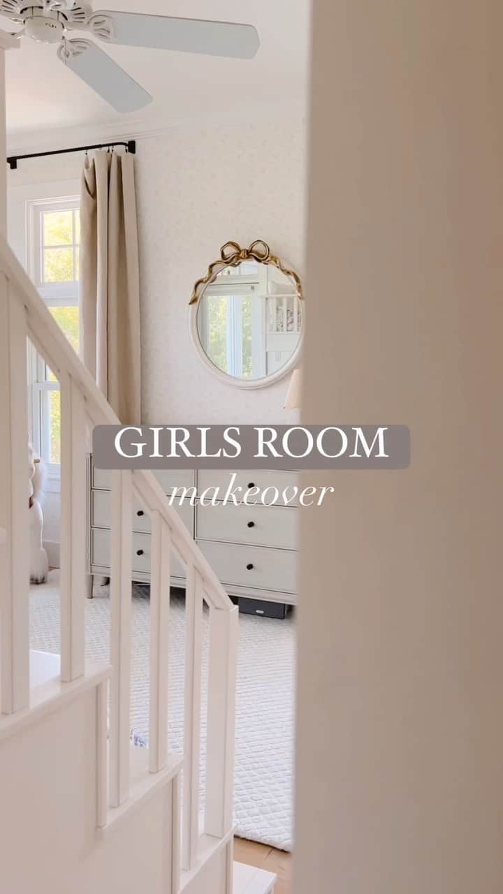 Sazan Hendrixのインスタグラム：「My girls are officially roomies, so we knew it was time to give their bedroom a cozy little upgrade with @potterybarnkids! It’s the bunk bed with the stairs for me😍 #ad #homedesign #girlsroom #bedroommakeover #lovemypbk #pbkpartner」