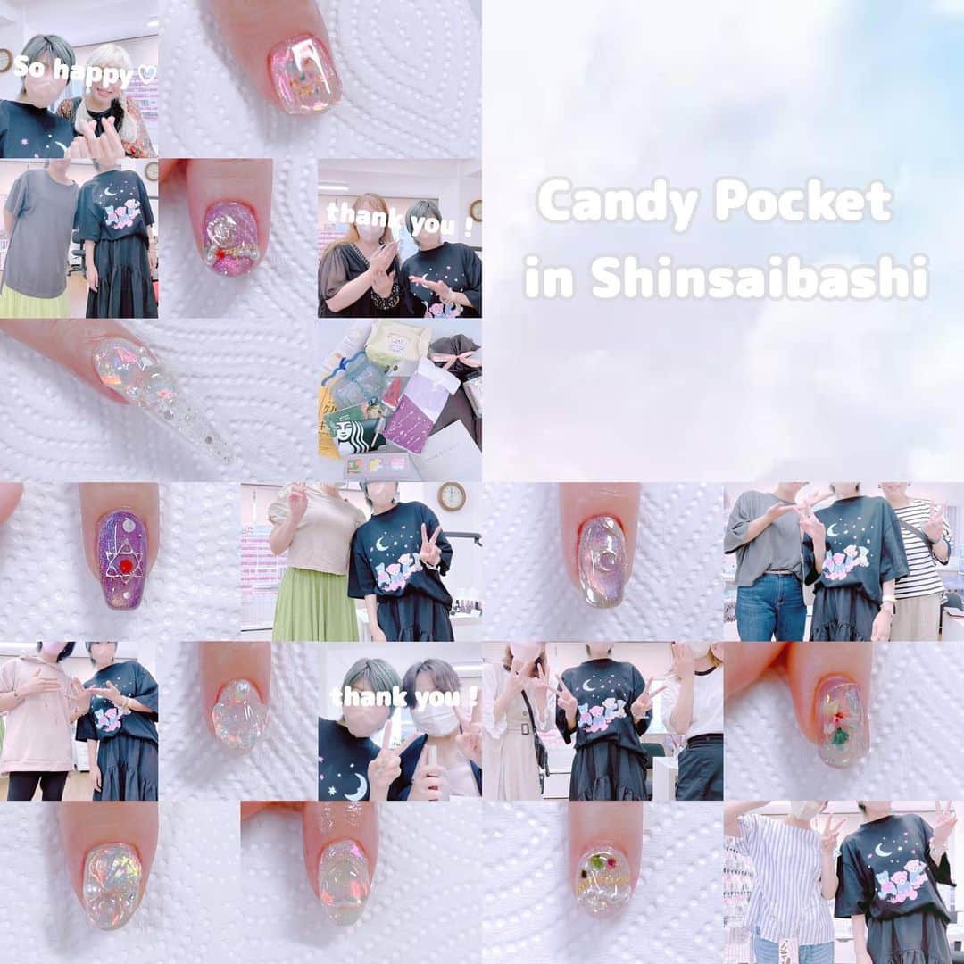 なかやまちえこのインスタグラム：「Nailshop CandyPocket Shinsaibashi⠀ ⠀  キャンディポケット @candypocket_shop 心斎橋店でのネイル体験にお越しいただいた皆様ありがとうございます！！⠀ お越しいただいたのに施術出来なかった方々すみません。⠀ またお会いできるのを楽しみにしています！！⠀ ⠀ 朝早くからお待ちいただいた方々もありがとうございます！⠀ いつも嬉しいです♡⠀ ⠀ また大阪に行けるように日々精進して参りますので、今後ともよろしくお願い致します☪️⠀ ⠀ #nail #nails #nailart #ネイル #美甲 #ネイルアート  #japanesenailart #manucure #japanesenails #manicurist #gelnails #أظافر #네일아트 #미용  #เพ้นท์เล็บ #artedeuñas #เพ้นท์เล็บเจล #ジェルネイルデザイン #ネイルデザイン #nagelkunst」