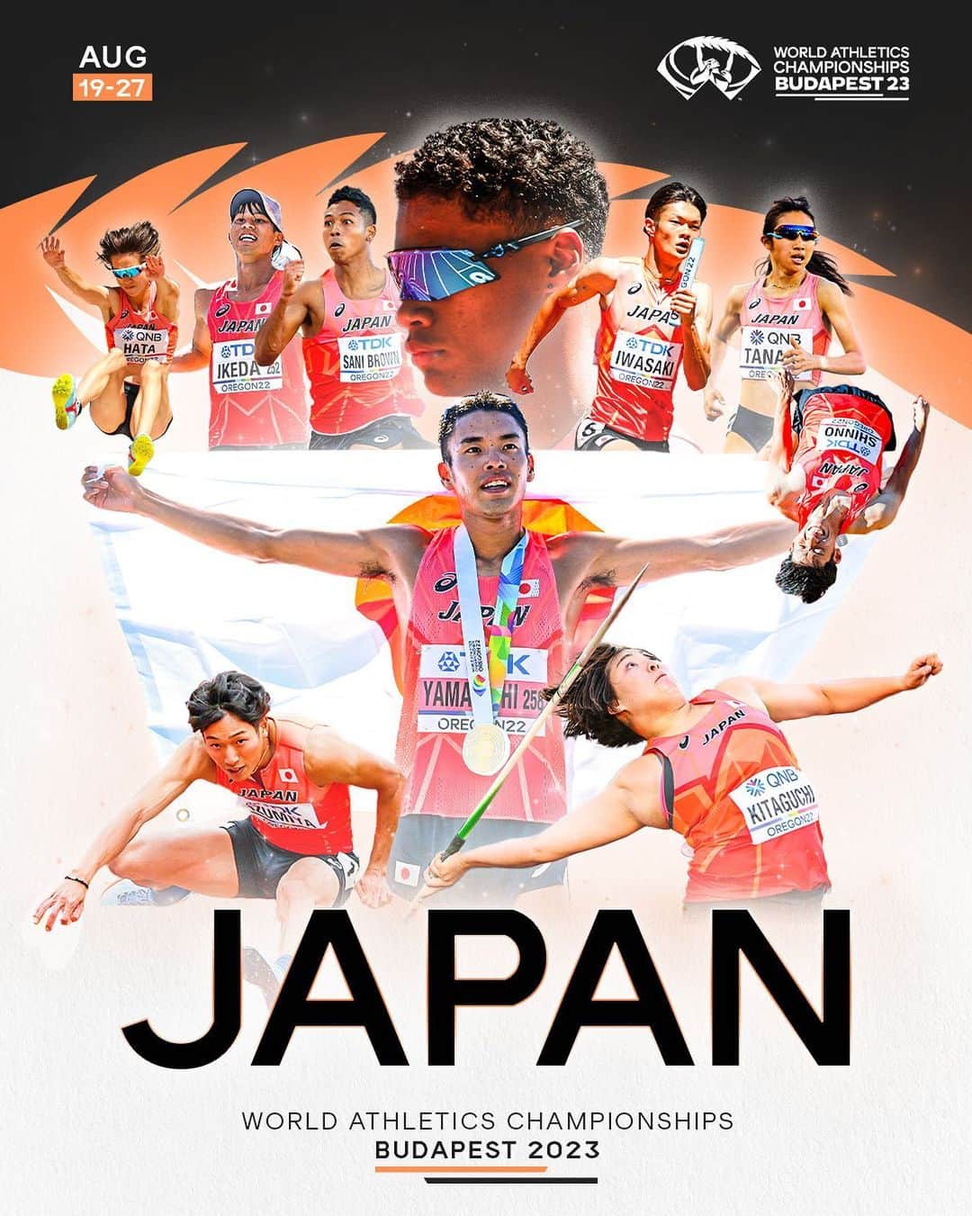 日本陸上競技連盟さんのインスタグラム写真 - (日本陸上競技連盟Instagram)「Only 8️⃣ days until it’s time to shine ✨  Catch team Japan in @wabudapest23 🎌  #WorldAthleticsChamps」8月11日 15時39分 - jaaf_official