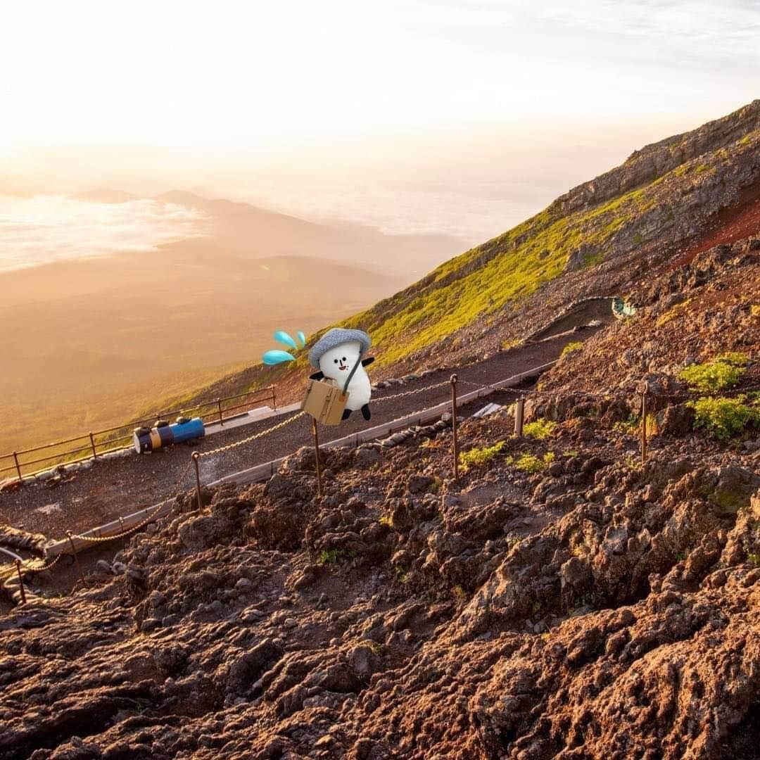 コメ助さんのインスタグラム写真 - (コメ助Instagram)「.  ついに！！ #富士山登頂 🗻✨  富士山は、2013年6月に #世界遺産 🌎に登録✨ 今年で10年を迎えたヨネ❣️  ぼくは、 #吉田ルート を使って時間をかけて ゆっくり登ったコメ👟💨  富士山の火口は、1周することができるコメ！ 大体1時間半くらいかかるみたいだヨネ⏳✨  #山小屋 では、 美味しい #コーヒー も飲んだコメ☕️🫧  みな産にも、 富士山の風景をプレゼントするヨネ☺️  一緒に登っている気持ちになれたらイ稲🥰 みな産の心が癒されますように(◍•ᴗ•◍)🌾  #山の日 #山 #世界遺産  #富士山 #fujisan #fuji #登山 #景色 #絶景 #japantravel #夏休み #旅行 #旅」8月11日 8時01分 - komenichiwa