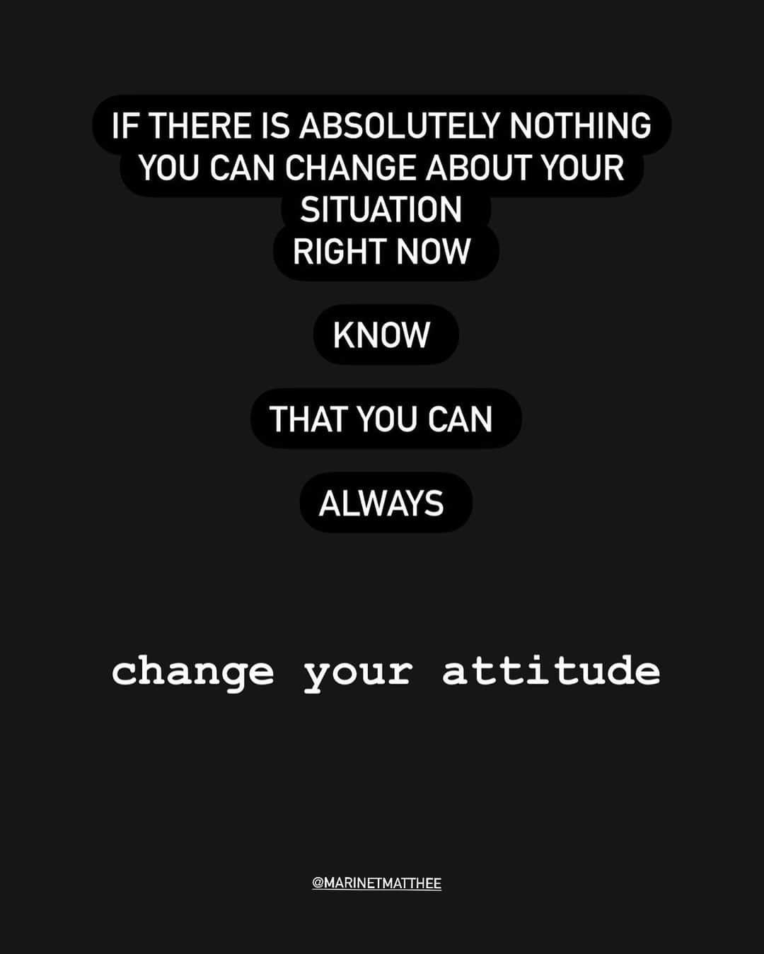 Marinet Mattheeさんのインスタグラム写真 - (Marinet MattheeInstagram)「I don’t know who needs to hear this today.  Take what you need and spread the love beautiful people.  We are here for a wild time, not a very long time. Imagine you knew how special you are…  #mentalhealth #growthmindset #thenow #lifehacks #biohacking #mindset #alchemy #alchemist #alchemical #love #selfdevelopment #awareness #nlppractitioner #nlp #lifecoaching #upgrade」8月11日 8時01分 - marinetmatthee
