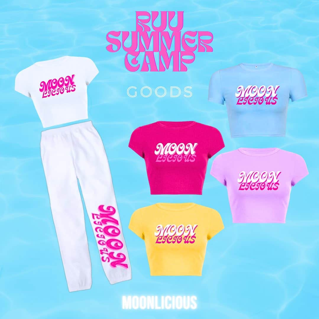 Ruuのインスタグラム：「NEW MOONLICIOUS 🌙🌻💖 SUMMER CAMPで販売予定ですっ🌺 枚数にも限りがありますので狙い定めておいてねっ💘😉」