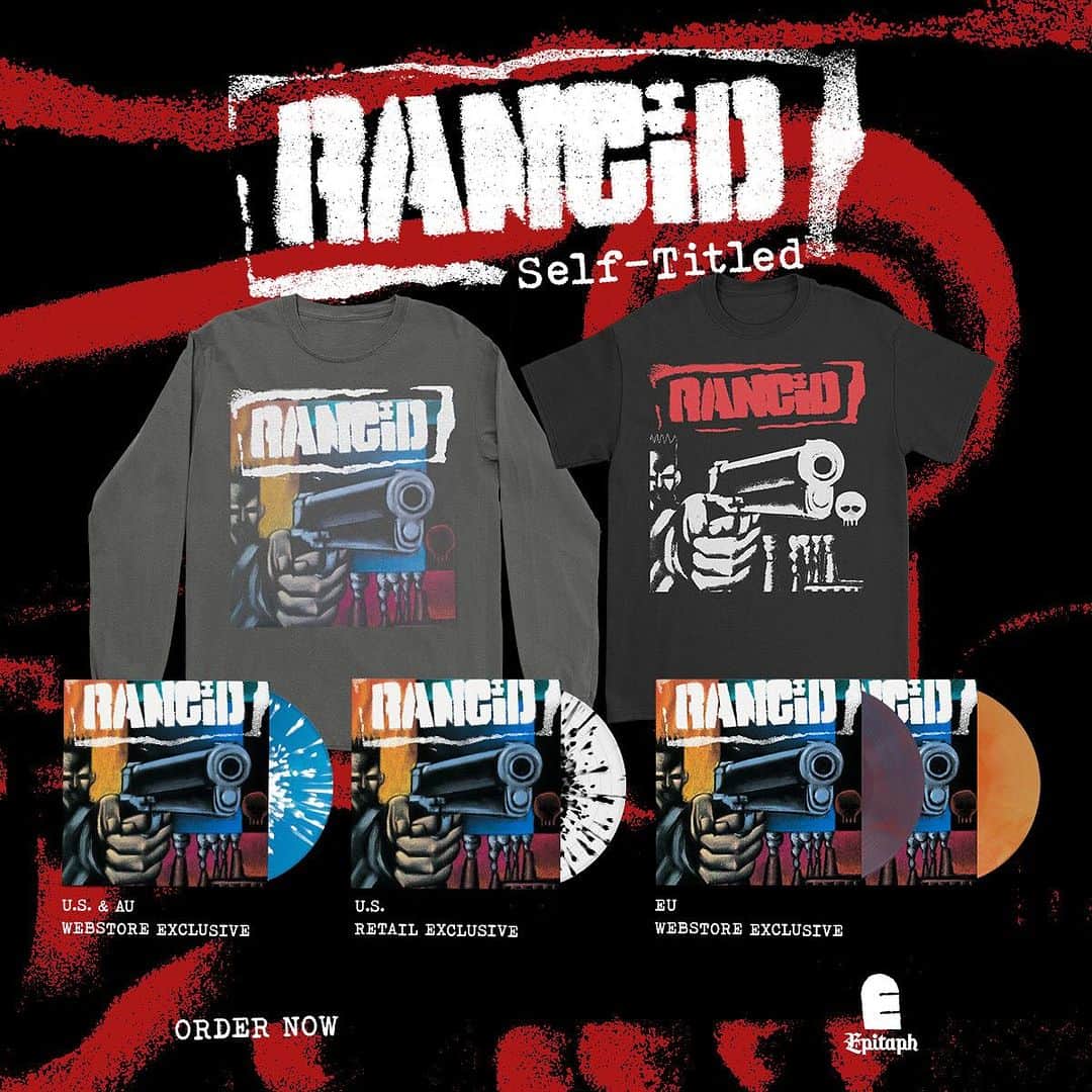 Rancidのインスタグラム：「Limited Rancid 1 vinyl & merch are now available for pre-order in the Rancid store!  Get it everywhere including your local record store on Sept. 22 ☠️ Link in bio」