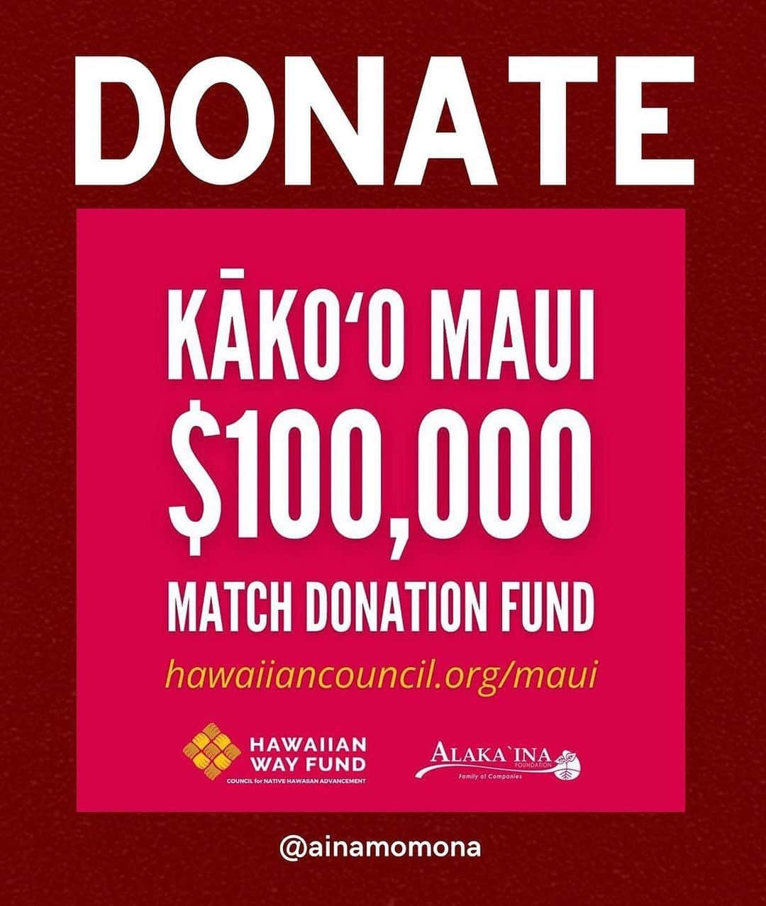 アンナ・パキンさんのインスタグラム写真 - (アンナ・パキンInstagram)「Posted @withregram • @ainamomona Maui needs you ✊🏽  Please make an effort to donate to Maui if possible.   Follow @kakoo_haleakala for updates!   —  ‘Āina Momona is standing up this fundraiser to support our Maui community. All the funds raised will be given to the Hawaii Community Foundation Maui County Strong Fund https://www.hawaiicommunityfoundation.org/maui-strong to support disaster relief on Maui.  We are using this ActBlue platform because giving is quick and easy, and the funds come to us immediately, allowing us to get these funds to families in need faster. An accounting of all the monies raised through this fundraiser and our distribution to HCF will be posted to our website.   Mahalo for your support.  — Correction on slide 4: Fundraiser is hosted by @ilimanator not @thekuproject   #mauihawaii #wildfires #mauilife #mauinokaoi #ainamomona #aina」8月12日 1時02分 - _annapaquin