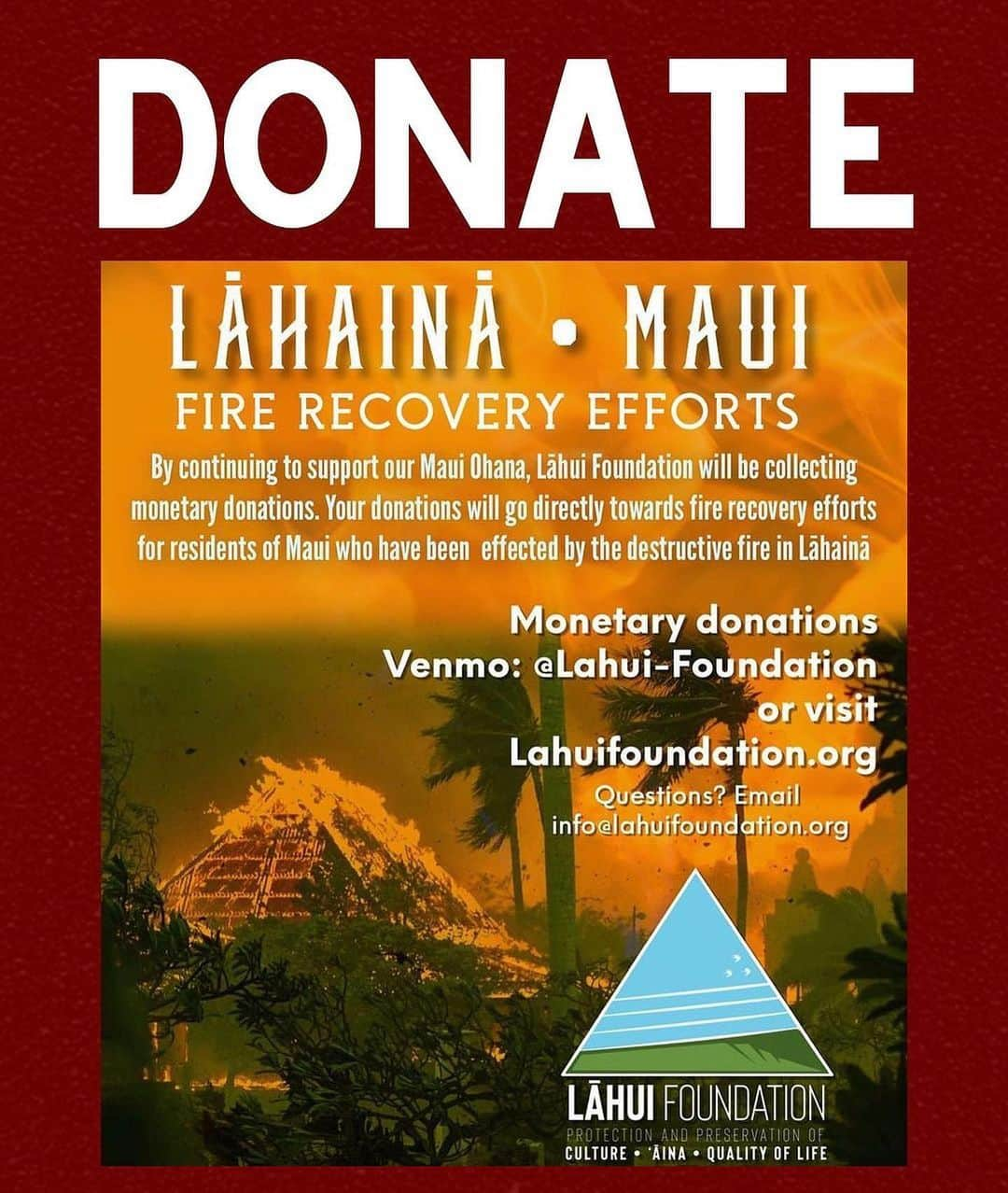 アンナ・パキンさんのインスタグラム写真 - (アンナ・パキンInstagram)「Posted @withregram • @ainamomona Maui needs you ✊🏽  Please make an effort to donate to Maui if possible.   Follow @kakoo_haleakala for updates!   —  ‘Āina Momona is standing up this fundraiser to support our Maui community. All the funds raised will be given to the Hawaii Community Foundation Maui County Strong Fund https://www.hawaiicommunityfoundation.org/maui-strong to support disaster relief on Maui.  We are using this ActBlue platform because giving is quick and easy, and the funds come to us immediately, allowing us to get these funds to families in need faster. An accounting of all the monies raised through this fundraiser and our distribution to HCF will be posted to our website.   Mahalo for your support.  — Correction on slide 4: Fundraiser is hosted by @ilimanator not @thekuproject   #mauihawaii #wildfires #mauilife #mauinokaoi #ainamomona #aina」8月12日 1時02分 - _annapaquin