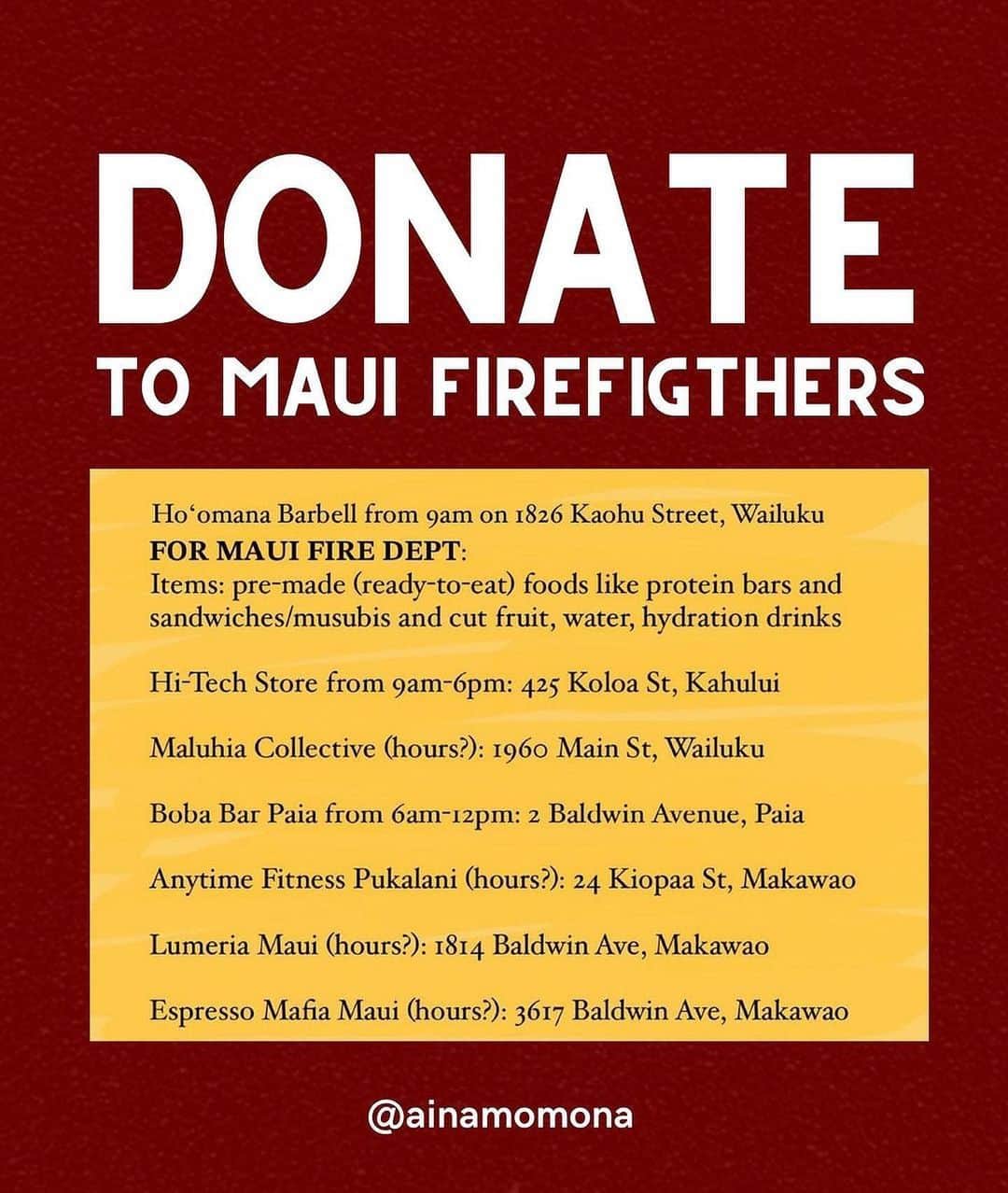 アンナ・パキンさんのインスタグラム写真 - (アンナ・パキンInstagram)「Posted @withregram • @ainamomona Maui needs you ✊🏽  Please make an effort to donate to Maui if possible.   Follow @kakoo_haleakala for updates!   —  ‘Āina Momona is standing up this fundraiser to support our Maui community. All the funds raised will be given to the Hawaii Community Foundation Maui County Strong Fund https://www.hawaiicommunityfoundation.org/maui-strong to support disaster relief on Maui.  We are using this ActBlue platform because giving is quick and easy, and the funds come to us immediately, allowing us to get these funds to families in need faster. An accounting of all the monies raised through this fundraiser and our distribution to HCF will be posted to our website.   Mahalo for your support.  — Correction on slide 4: Fundraiser is hosted by @ilimanator not @thekuproject   #mauihawaii #wildfires #mauilife #mauinokaoi #ainamomona #aina」8月12日 1時02分 - _annapaquin