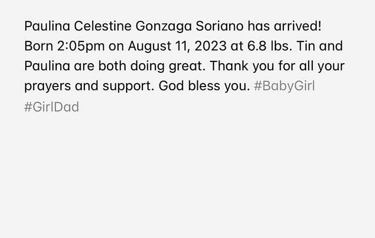 ポール・ソリアーノさんのインスタグラム写真 - (ポール・ソリアーノInstagram)「Mommy @celestinegonzaga with Paulina Celestine #BabyGirl #GirlDad #GodisGood」8月11日 18時04分 - paulsoriano1017