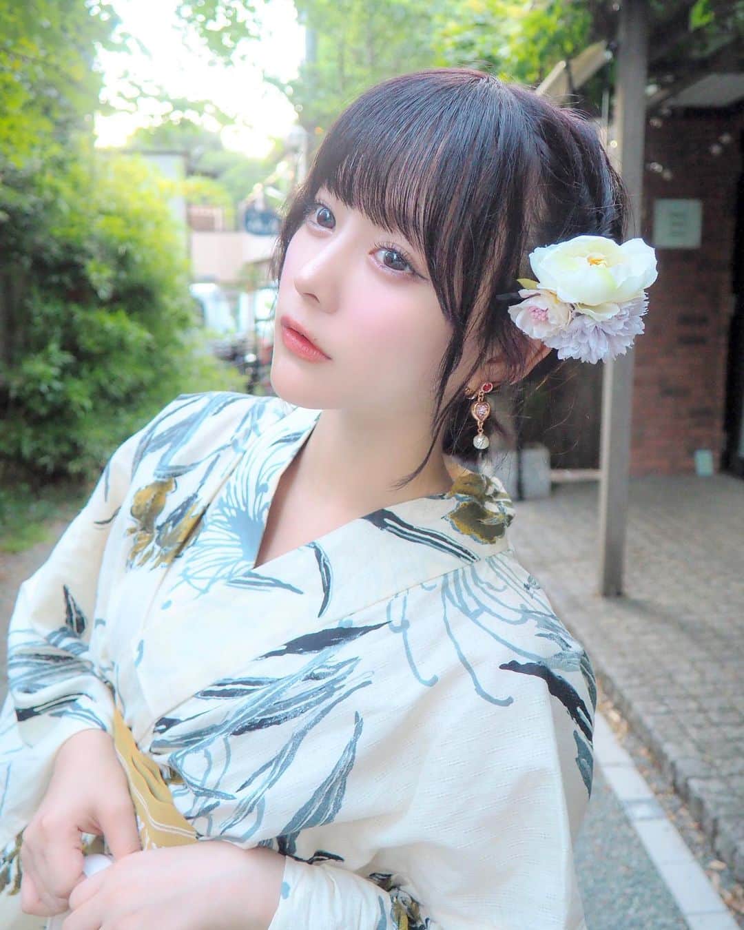 齊藤なぎさのインスタグラム：「👘🎆 ⁡ ⁡ 実は前にプライベートで浴衣を着られたんです！ ⁡ 今年の夏、絶対にやりたい！と思ってたことだったからとっても嬉しい、、叶えられてよかった☺️✌🏻 ⁡ 似合ってますか、、、？😻 ⁡」