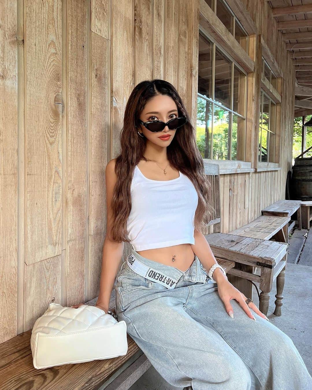 RINAのインスタグラム：「テーマは夏です🌞☁️」