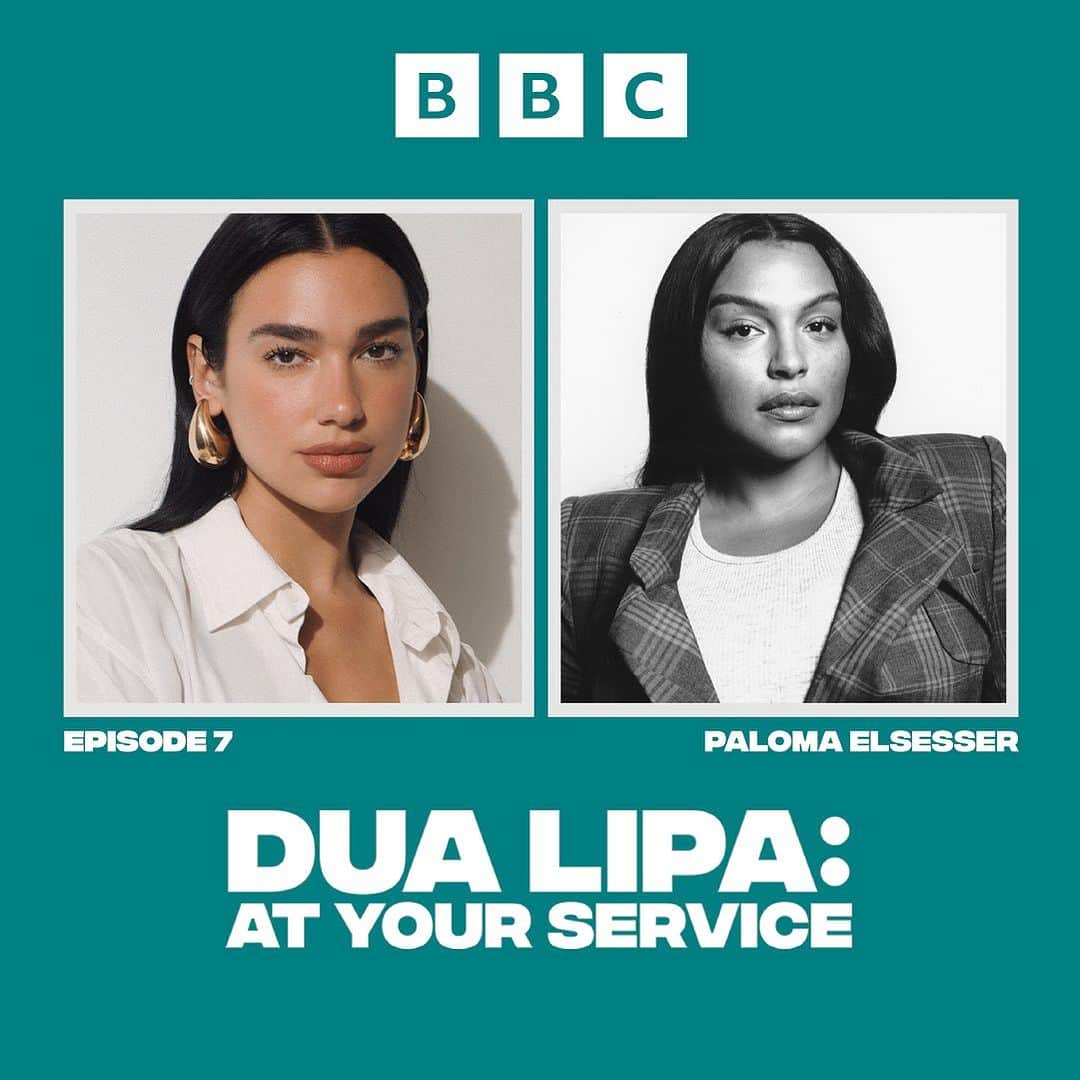 デュア・リパのインスタグラム：「This week's Dua Lipa: At Your Service podcast features the exceptionally talented Paloma Elsesser (@palomija).    Join Dua and Paloma as they engage in a beautiful conversation that explores the realms of spirituality and personal faith. As one of America’s top models, Paloma delves into the industry's challenges and the unrelenting pursuit of perfection. She reveals her journey of navigating these hurdles and ultimately discovering her own path to happiness.     The full episode is available now across all major podcast platforms. For our listeners in the UK, an ad-free experience awaits on the @bbcsounds app.     Artwork photography by Theo Wenner (@theo123456)    Paloma Elsesser Photographed by Ricky Alvarez (@rickyrozay)」