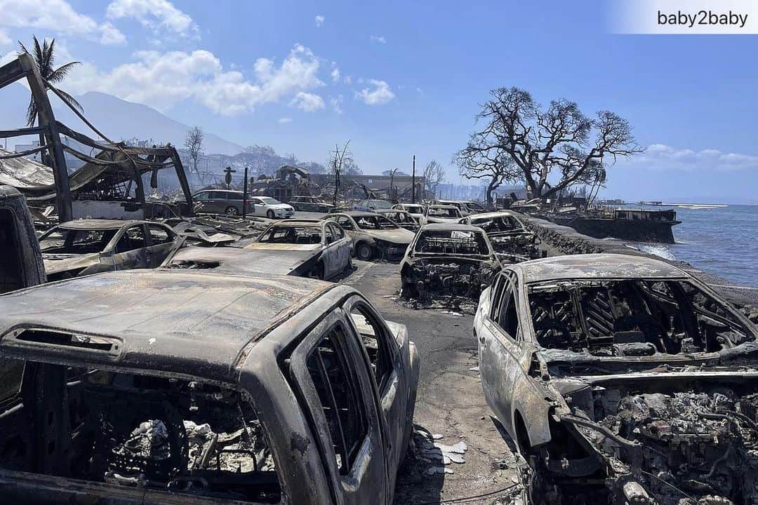 ビジー・フィリップスのインスタグラム：「Baby2Baby is sending tens of thousands of emergency supplies including diapers, wipes, formula, food, masks, clothing, books, hygiene products, and comfort items, like teddy bears, to those who have been devastated by the Maui wildfires. Please donate to our Disaster Relief & Emergency Response Fund to help us continue providing immediate relief to families impacted by this tragedy. @baby2baby #maui  📸: Tiffany Kidder Winn」