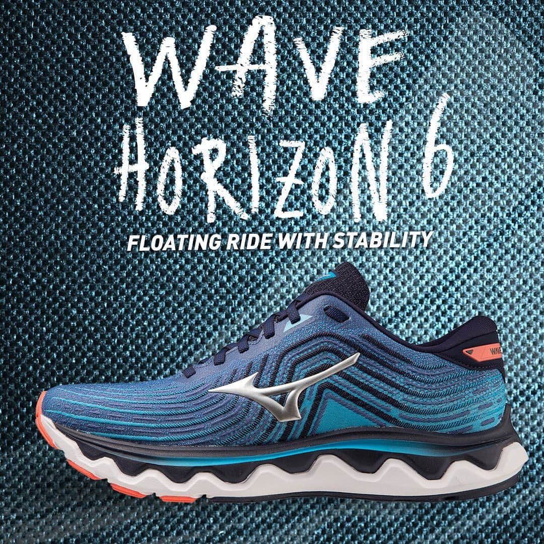 MizunoRunningのインスタグラム：「The Wave Horizon 6 AKA your favorite stability trainer is now available in dazzling blue 🏃🥶  #mizunorunning #wavehorizon6 #stabilitytrainer」