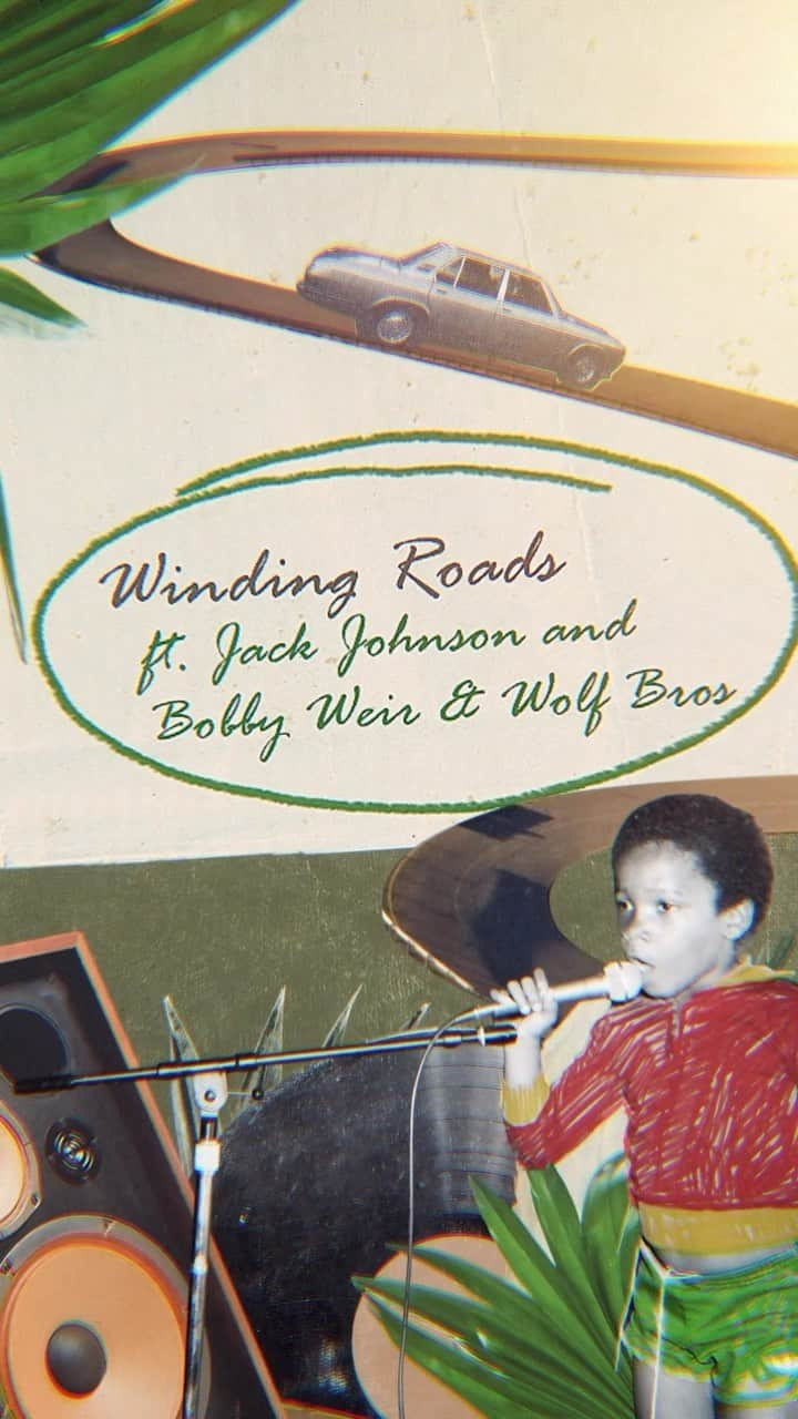 ジャック・ジョンソンのインスタグラム：「Jack co-wrote a new song with @StephenMarley and @BobWeir called “Winding Roads” which is out now!  Stephenʻs brand new studio album #OldSoul is out next Friday, September 15th.   “I’m honored to be singing along with two living legends on this beautiful song.” Jack」