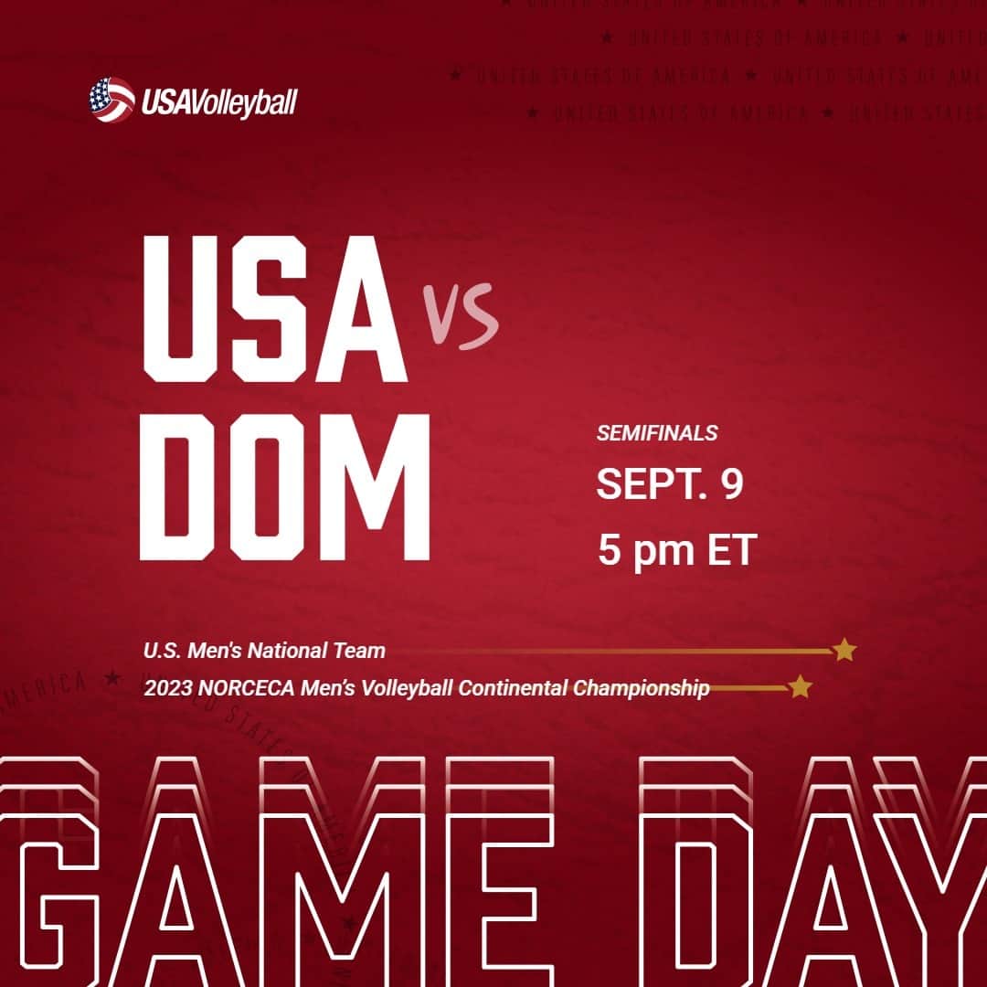 USA Volleyballさんのインスタグラム写真 - (USA VolleyballInstagram)「Semifinals! Tune in at 5 p.m. ET as the U.S. Men's National Team takes on the Dominican Republic in the NORCECA Continental Championships.   Watch live: 🔗 in bio」9月10日 5時00分 - usavolleyball