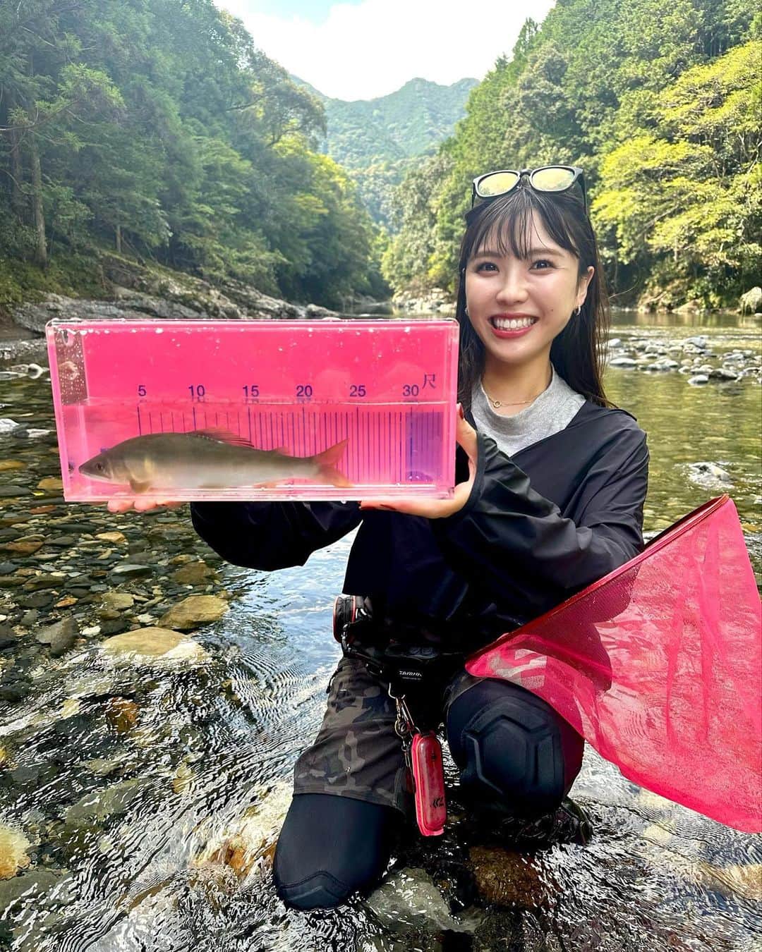 のインスタグラム：「あゆの尺鮎チャレンジスタートしました！ 本日の最長２５センチ❗️  まだまだこれからです🩵  #尺鮎  #sweetfish  #polefishing   #鮎釣り #鮎 #友釣り #延べ竿 #ライトスタイル #ダイワ  #DAIWA  #宮田あゆ #釣り #fishing #fishinglife #fishingday  #낚시 #川 #渓流 #渓流釣り  #camp #清流 #outdoor #outdoors #nature #naturelover #japanesestyle」