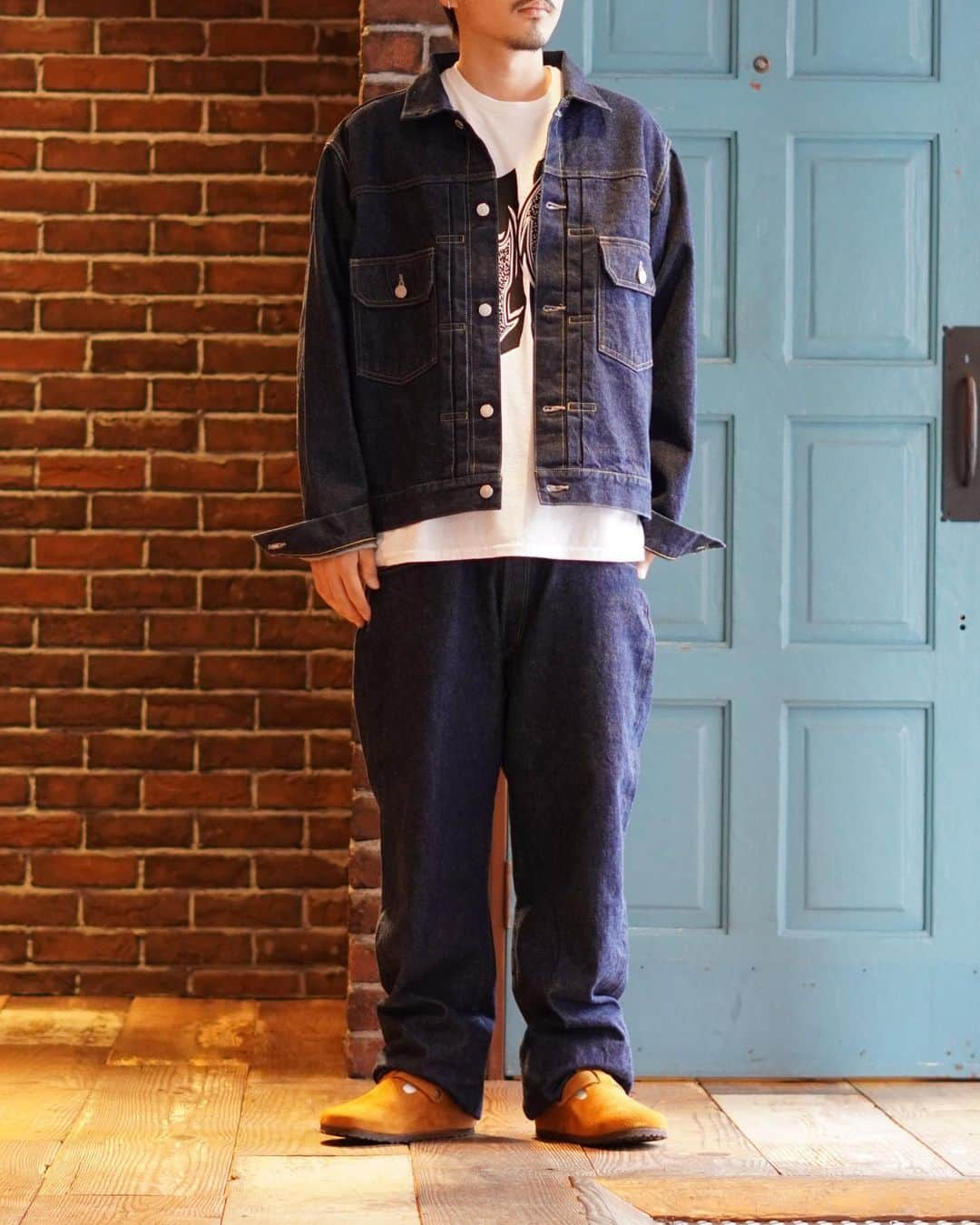 ARKのインスタグラム：「MASSES  DENIM JKT WASH ¥41,800- (tax in)  DENIM 5P PANTS WASH ¥35,200- (tax in)  #masses #masses_tokyo #arknets #ark #ark_utsunomiya @arknets_official」