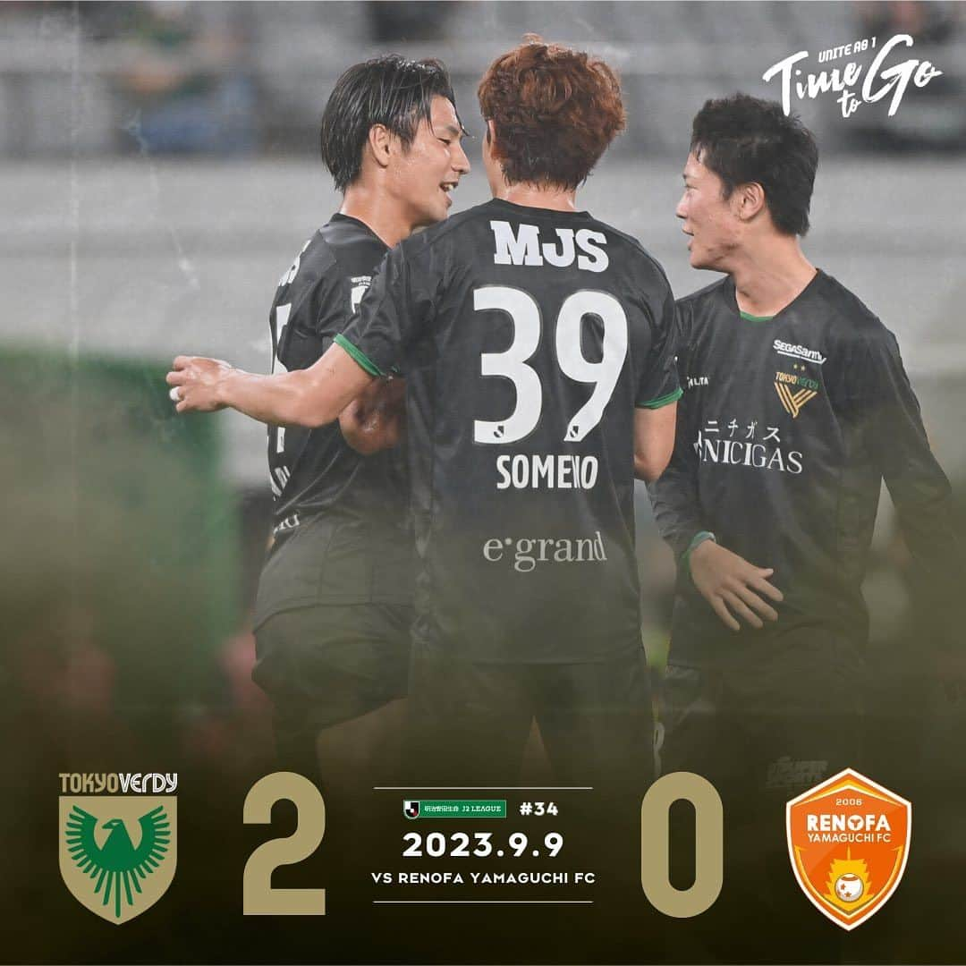 東京ヴェルディさんのインスタグラム写真 - (東京ヴェルディInstagram)「本日のレノファ山口FCとの一戦は2-0で勝利しました！  前半10分、#谷口栄斗 選手の今季初ゴールで先制すると、前半25分、#稲見哲行 選手が追加点。   2試合連続クリーンシート達成！  次節（9/15）は、アウェイでヴァンフォーレ甲府と戦います。  #jleague #Jリーグ #J2リーグ #東京ヴェルディ #ヴェルディ #tokyoverdy #verdy #東京 #tokyo #レノファ山口FC #renofayamaguchifc」9月9日 20時14分 - tokyo_verdy