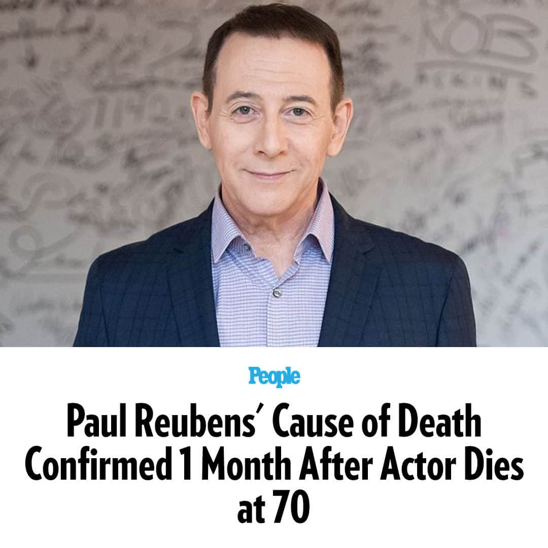People Magazineさんのインスタグラム写真 - (People MagazineInstagram)「#PaulReubens cause of death has been revealed a little over a month after the actor died at age 70.  Rubens, who was best known for playing his beloved character Pee-wee Herman, died on July 30 at the age of 70 after keeping his cancer diagnosis private for years.  The late actor had two forms of cancer at the time of his death. The primary type, which was listed as a sequential underlying cause, was determined to be acute myelogenous leukemia.  He had also been diagnosed with metastatic lung cancer — a cancer which “spreads to the other lung or spreads to other parts of your body,” per WebMD — in the months before his death. Tap the link in bio for the full story. 📷: Getty Images」9月9日 21時00分 - people