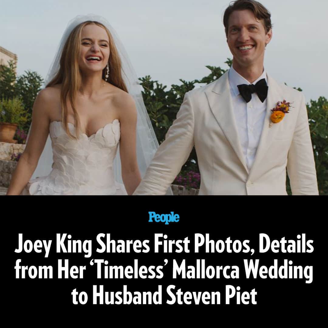 People Magazineさんのインスタグラム写真 - (People MagazineInstagram)「Bullet Train actress Joey King had a destination wedding fit for a princess. The star wed Hollywood director Steven Piet at La Fortaleza in Mallorca, Spain, in a romantic ceremony.   To celebrate their wedding weekend, newlyweds King, 24, and Steven Piet shared special snapshots of the joyous occasion. Joey's longtime friend and stylist, Jared Eng, filled in PEOPLE on the gorgeous looks worn by the newlyweds.  "We started this journey probably a year and a half ago," Eng said of the wedding planning, which began following the announcement of their engagement in February 2022. Congrats, Joey and Steven. Tap the link in bio for the full details. 📷: Norman and Blake」9月9日 21時30分 - people