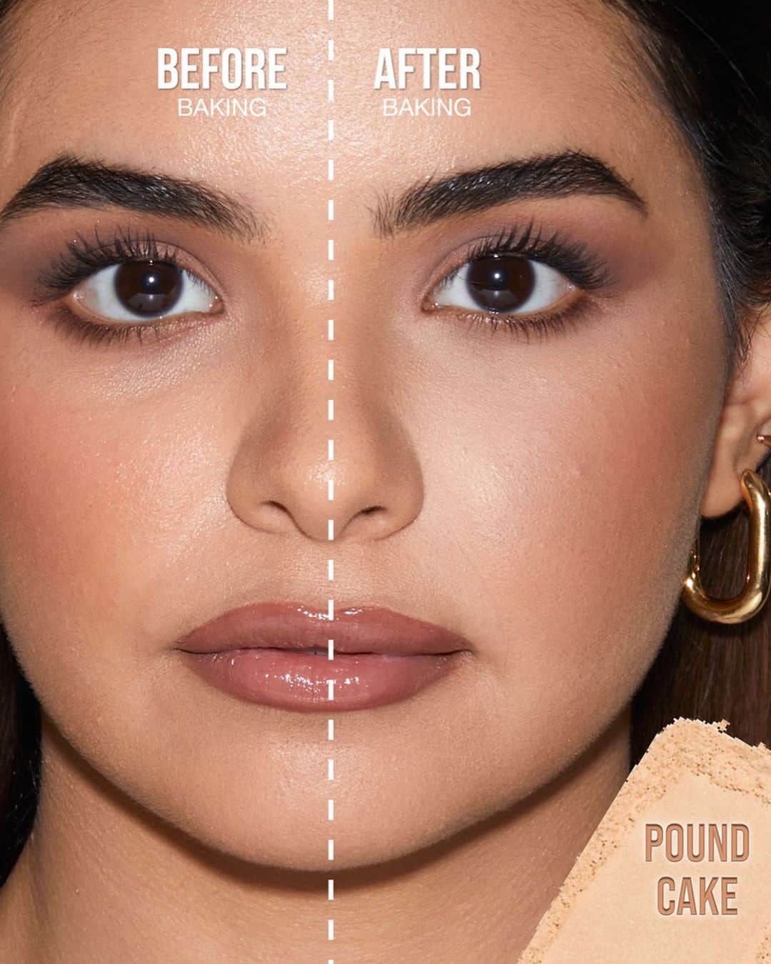 Huda Kattanのインスタグラム：「It’s called Easy Bake And Snatch for a reason! Our new pressed Easy Bake formula is more pigmented & so brightening! Get the most snatched finish in seconds – no bake time needed!  Easy Bake And Snatch is: ✔️ 8 brightening shades ✔️ Talc & fragrance-free ✔️ Medium to full coverage ✔️ Sweat & humidity-resistant ✔️ Infused with hyaluronic acid for a creamy, non-drying, incredibly soft, silky texture  🌍 AVAILABLE GLOBALLY 09.19 🌎 #EasyBakeAndSnatch」
