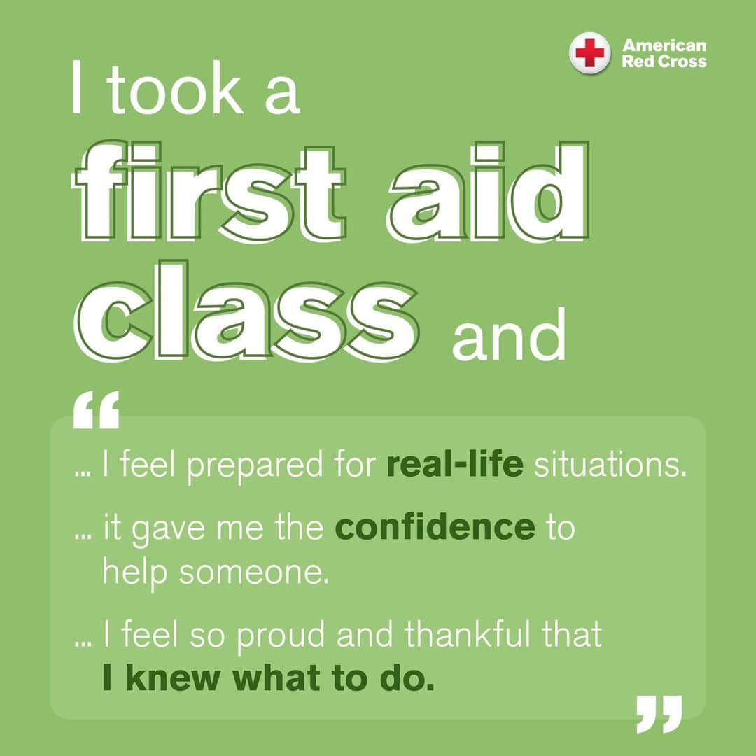 ネーブ・キャンベルのインスタグラム：「These are some things you might say after taking a first aid class with us. ⬆️⬆️  Build your confidence and skills to act when moments matter. In our first aid classes, you can learn how to:  🩹 Treat a burn. 🩹 Control bleeding. 🩹 Help someone who is choking.  #FirstAid #FirstAidTraining #WorldFirstAidDay #UntilHelpArrives #RedCross」