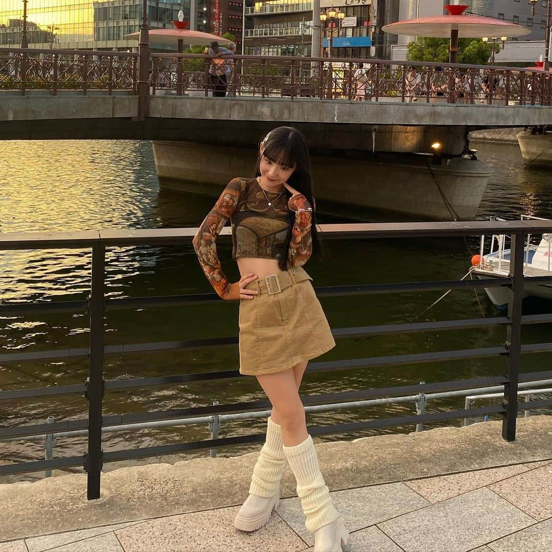 永井愛実のインスタグラム：「🟤🐫🤍🪽🛵🧡 ・ 福岡最高！福岡だいすき！ 🧏🏻‍♀️」