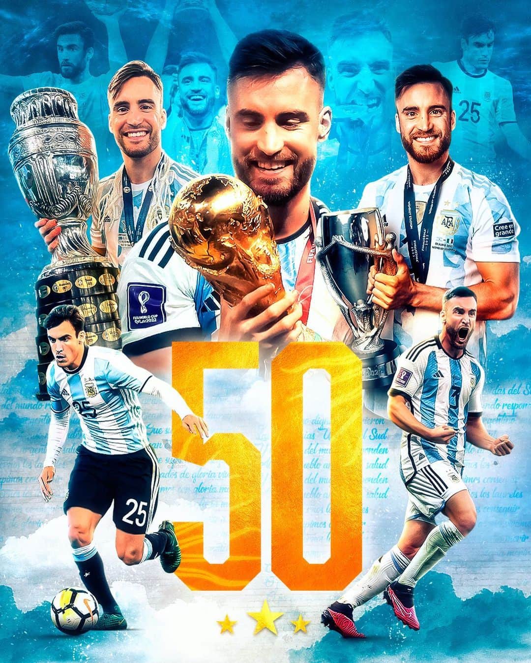 ニコラス・タグリアフィコのインスタグラム：「50 partidos defendiendo al escudo más importante de todos. Gracias a todos los que me ayudaron en este increíble camino!!! Vamos juntos por más! 🇦🇷」