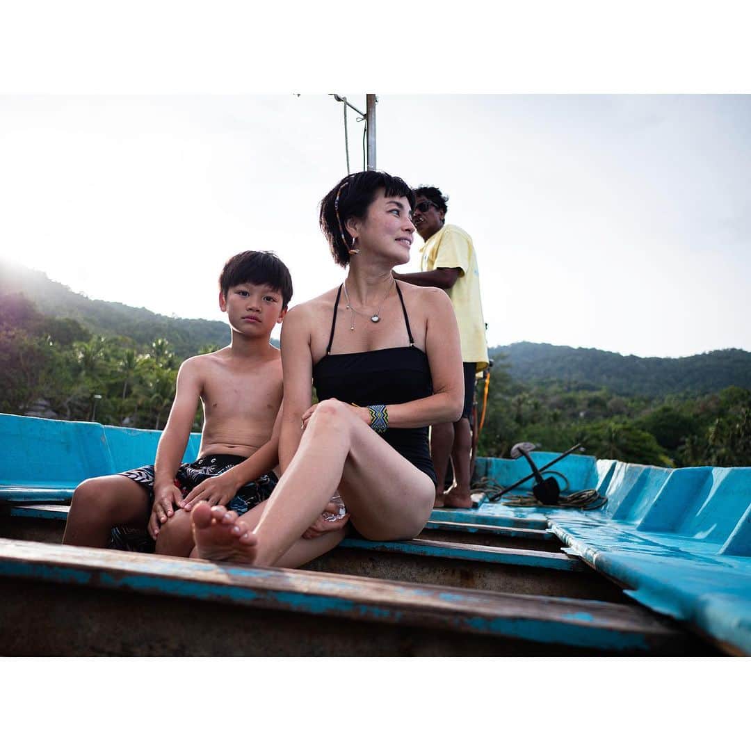 桃生亜希子さんのインスタグラム写真 - (桃生亜希子Instagram)「🚣 息子の成長を感じた日。　 息子、10歳の夏。🌞🇹🇭」9月9日 23時51分 - pinokosugar