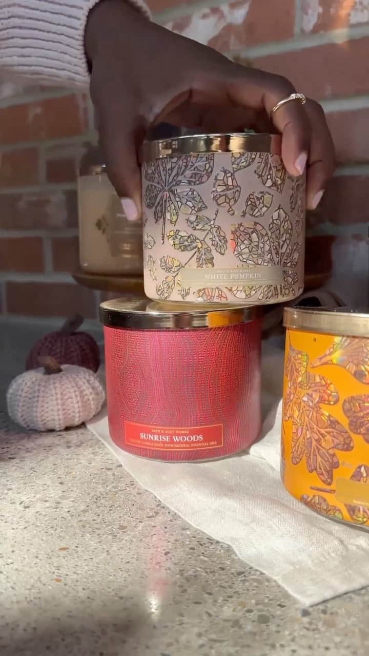 Bath & Body Worksのインスタグラム：「Step into your new favorite season: wonderFALL! 🍂​  ​Tell us the Candle that makes your FALL even more wonderful! 🍎☕️🧣」
