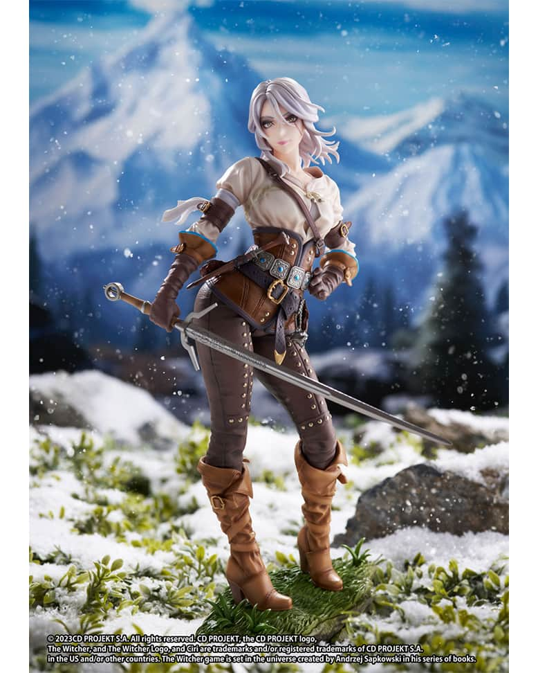 株式会社 壽屋 コトブキヤのインスタグラム：「Known to be a descendant of the ancient elves, Ciri stands elegant and dignified.  The statue is based on an illustration by Shunya Yamashita that depicts both the gentleness and strength of this powerful Witcher.  https://bit.ly/CiriBishoujo  #WITCHER #ShunyaYamashita #BISHOUJO」