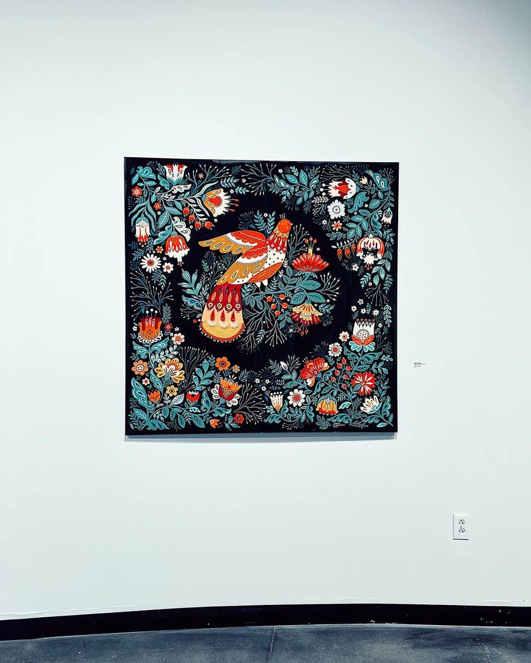 Dinara Mirtalipovaのインスタグラム：「My recent painting “Bird on a branch” 48x48 part of Faculty show at the Cleveland Institute of Art @reinbergergallery now through Oct 8 #dinaramirtalipova #mirdinaragallery #mirdinarafineart #reinbergergallery #clevelandinstituteofart #mirdinarabirds」