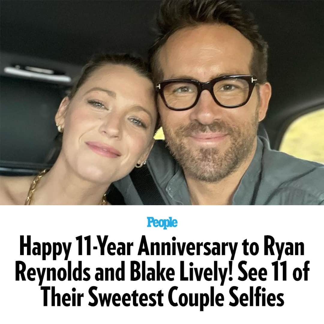 People Magazineさんのインスタグラム写真 - (People MagazineInstagram)「Hollywood's favorite couple are celebrating their 11-year anniversary. Everyone say congrats to #BlakeLively and #RyanReyonlds! 🥹  From their goofiest moments to their sweetest snaps, see some of the most wholesome photos Lively and Reynolds have taken together over the years by tapping the link in our bio. | 📷: Instagram/RyanReynolds」9月10日 2時00分 - people