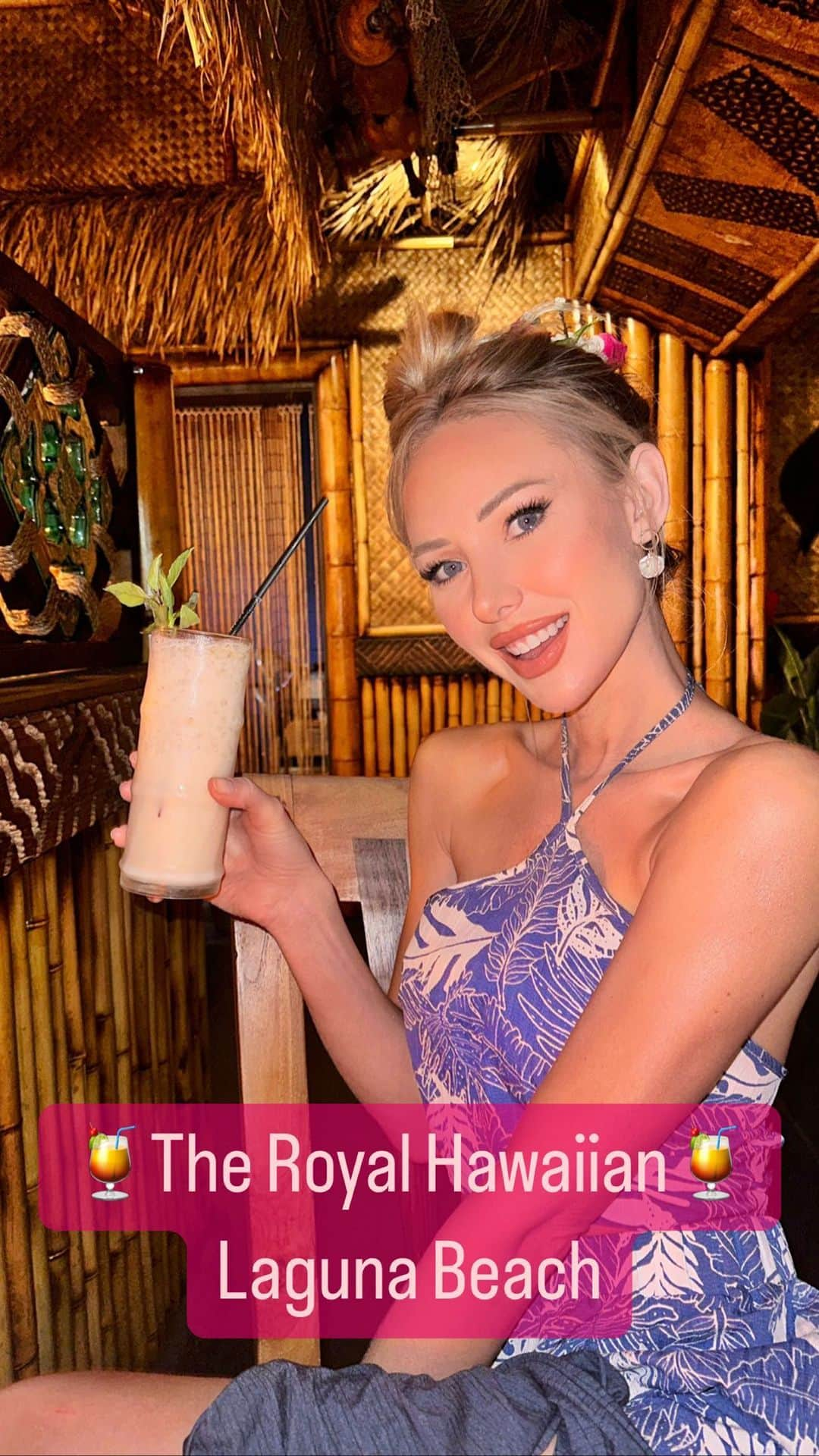 ティファニー・トートのインスタグラム：「Mama finally got a night out and was able to try the new Royal Hawaiian in Laguna Beach🍹 …and I might have indulged in a few too many tiki drinks. Needless to say, they exceeded my expectations. I think they might just have the best painkiller 😉💊🍹」