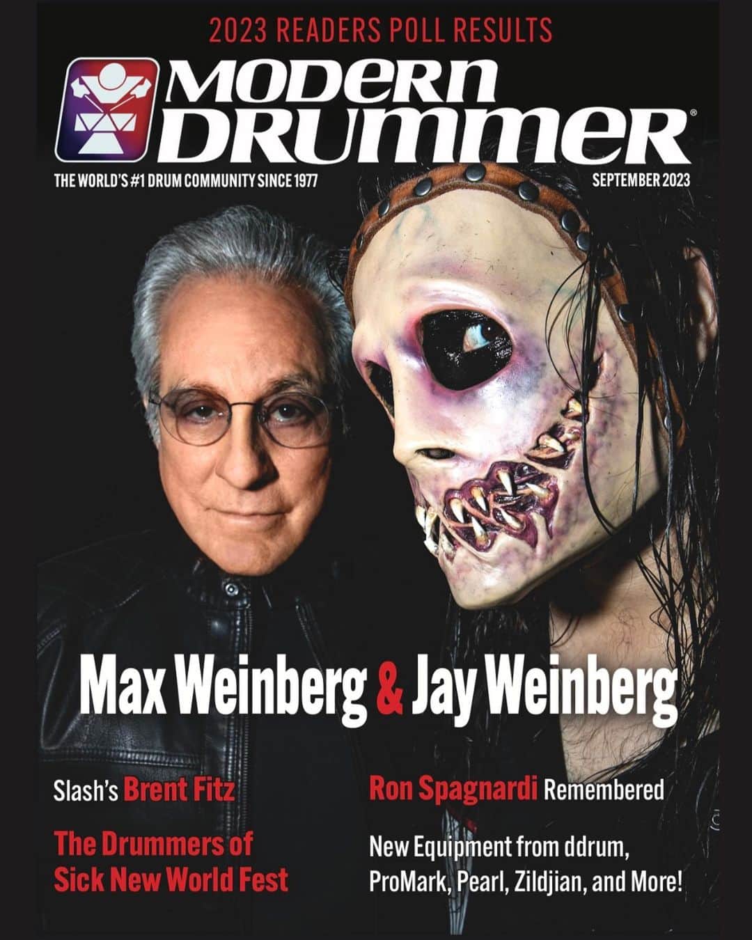 Slipknotさんのインスタグラム写真 - (SlipknotInstagram)「Congrats to @jayweinberg on being named “Metal Drummer of the Year” for the second year in a row in @modern_drummer Readers Poll.  Jay shares the cover of the September 2023 issue with @mightymaxweinberg which includes an in-depth, three-part interview -- out now. Check it out at moderndrummer.com」9月6日 6時49分 - slipknot